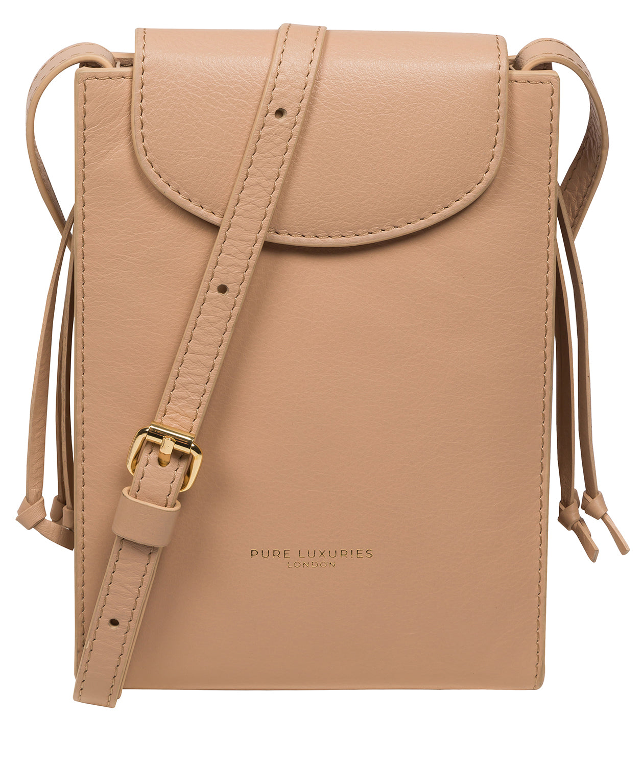 Pure Luxuries Marylebone Collection Bags: 'Kiana' Latte  Nappa Leather Cross Body Phone Bag