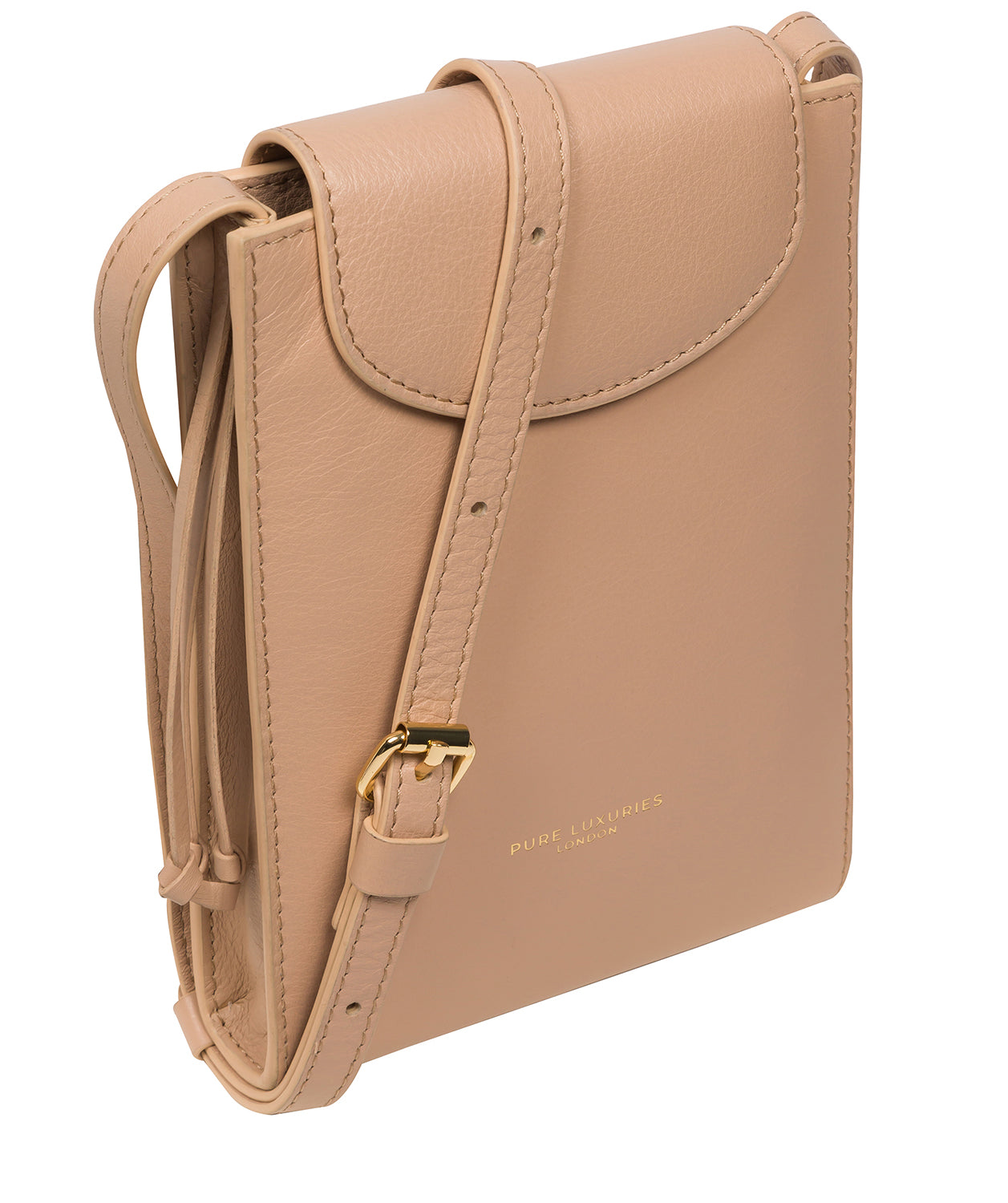 Pure Luxuries Marylebone Collection Bags: 'Kiana' Latte  Nappa Leather Cross Body Phone Bag