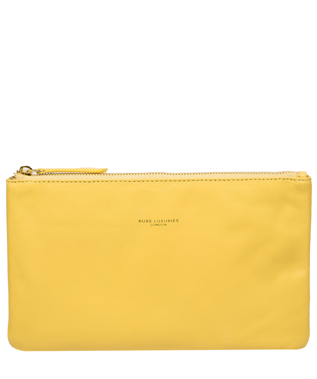 Pure Luxuries Couture Collection Bags: 'Wilmslow' Lemon Drop Nappa Leather Clutch Bag