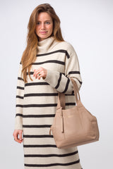 Pure Luxuries Eco Collection Bags: 'Colette' Natural Taupe Leather Handbag