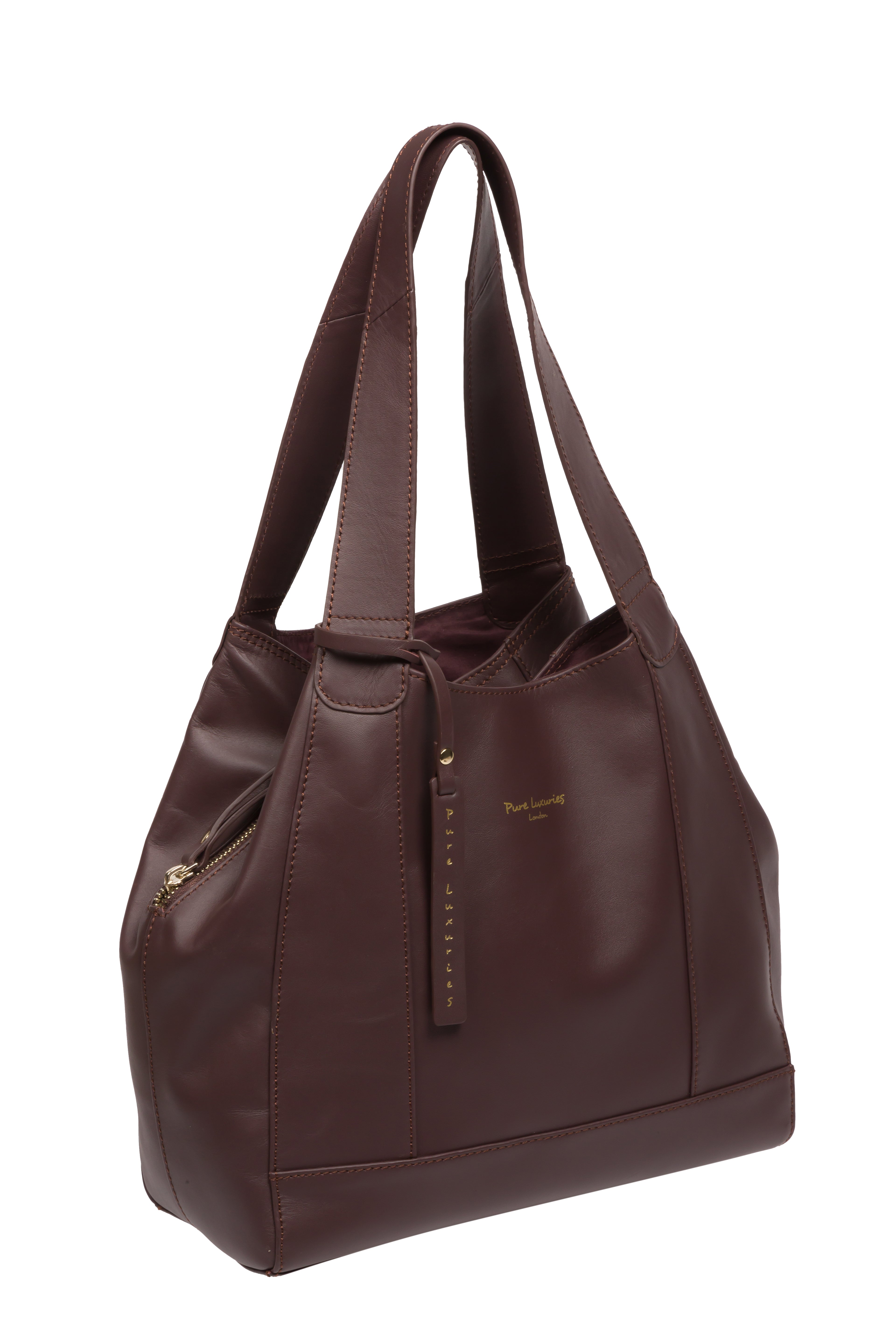 Pure Luxuries Eco Collection Bags: 'Colette' Sangria Leather Handbag