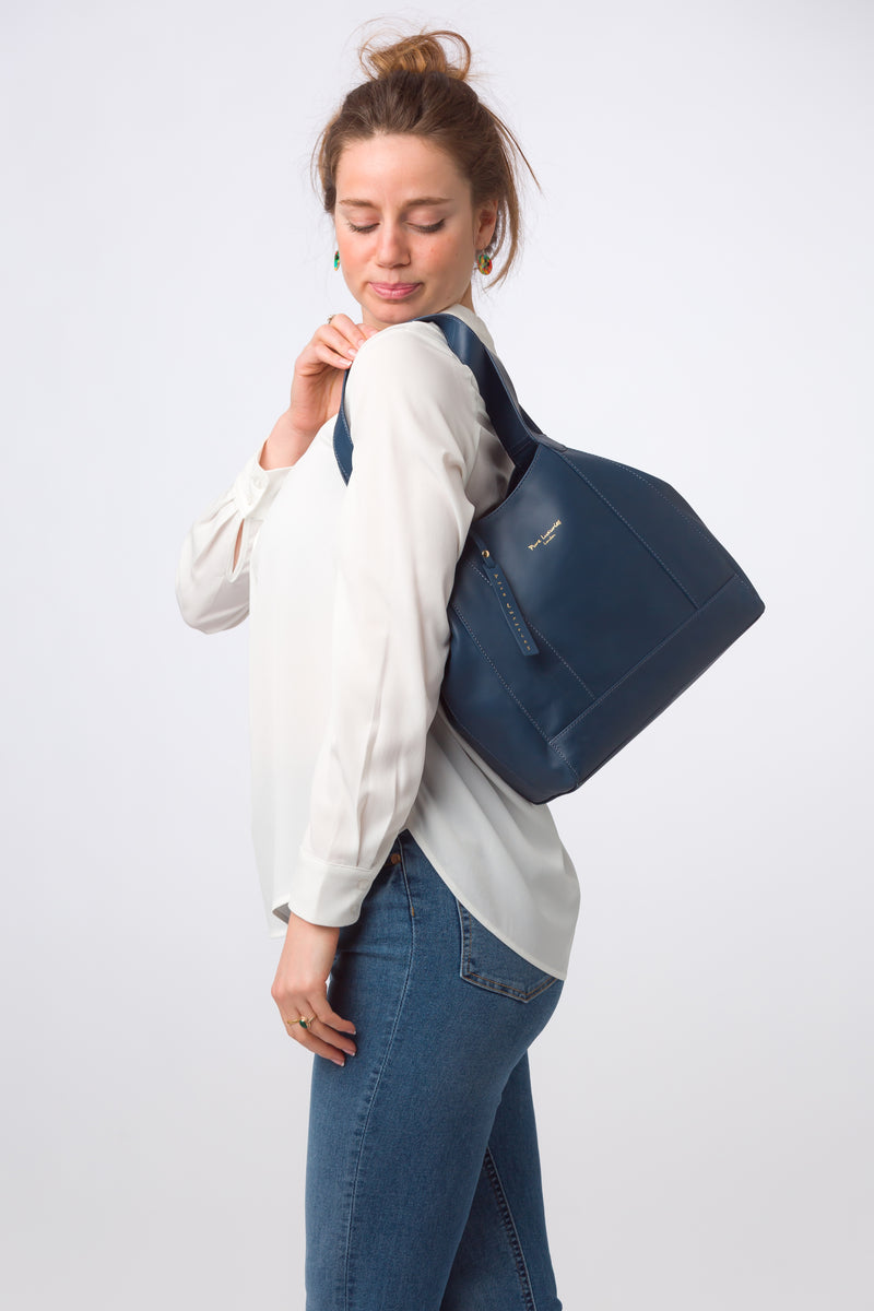 Pure Luxuries Eco Collection Bags: 'Colette' True Blue Leather Handbag