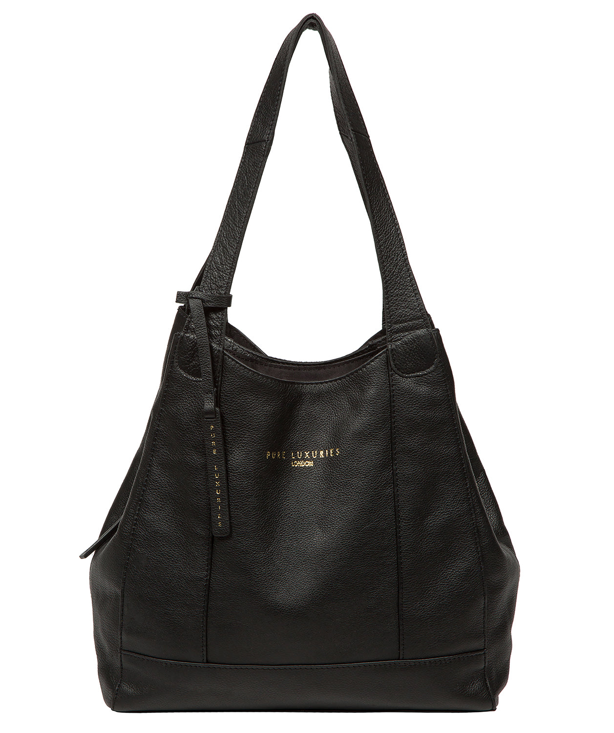 Black Leather Handbag Colette by Pure Luxuries