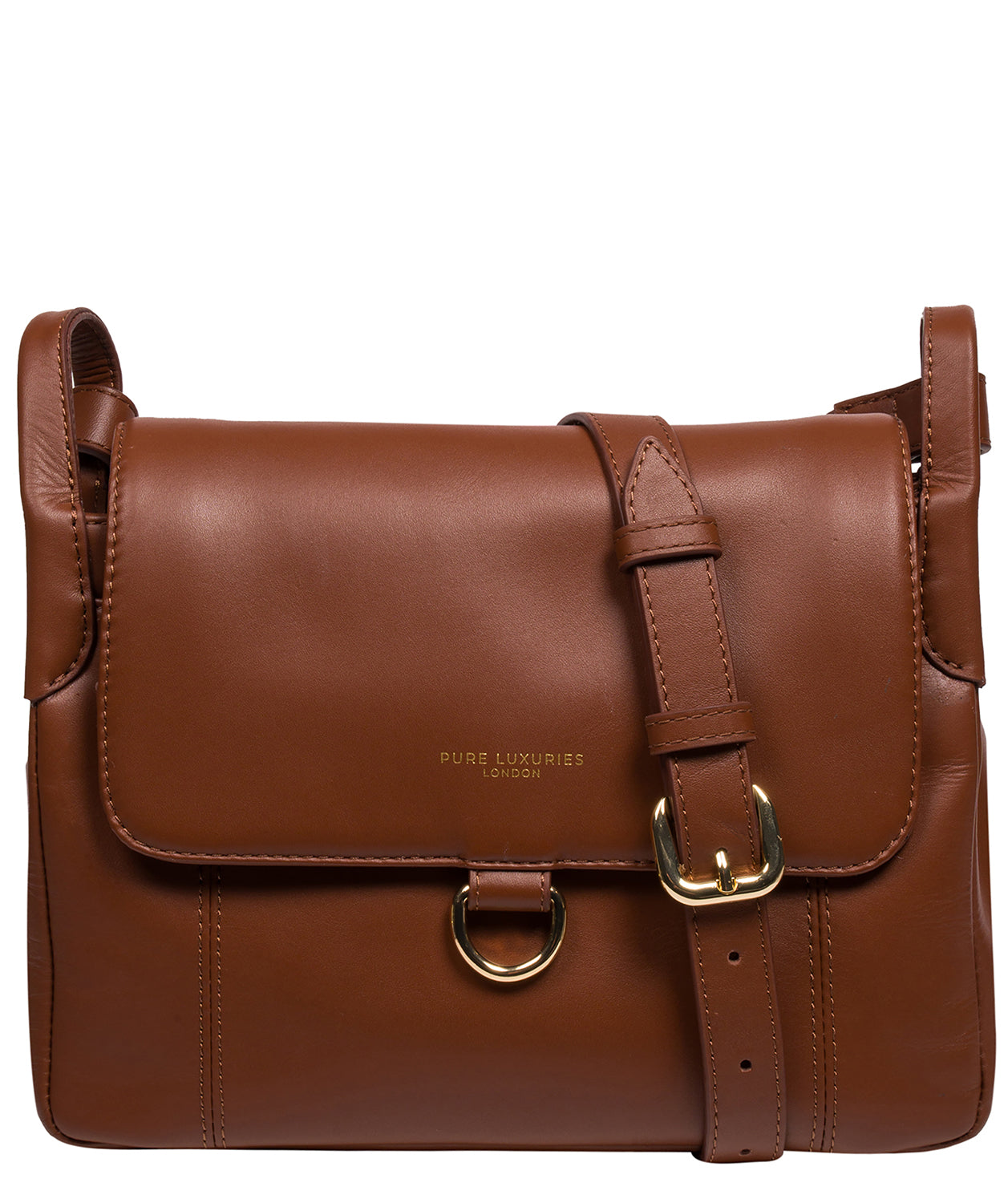 'Cassie' Caramel Leather Cross Body Bag