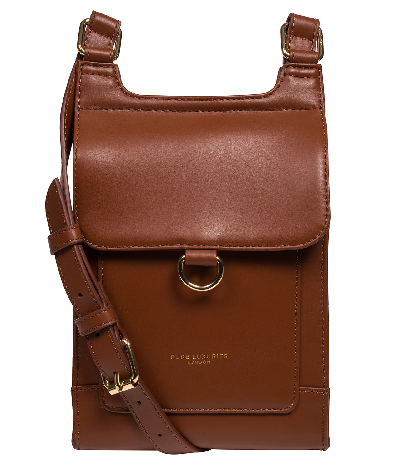 'Erma' Caramel Leather Cross Body Bag