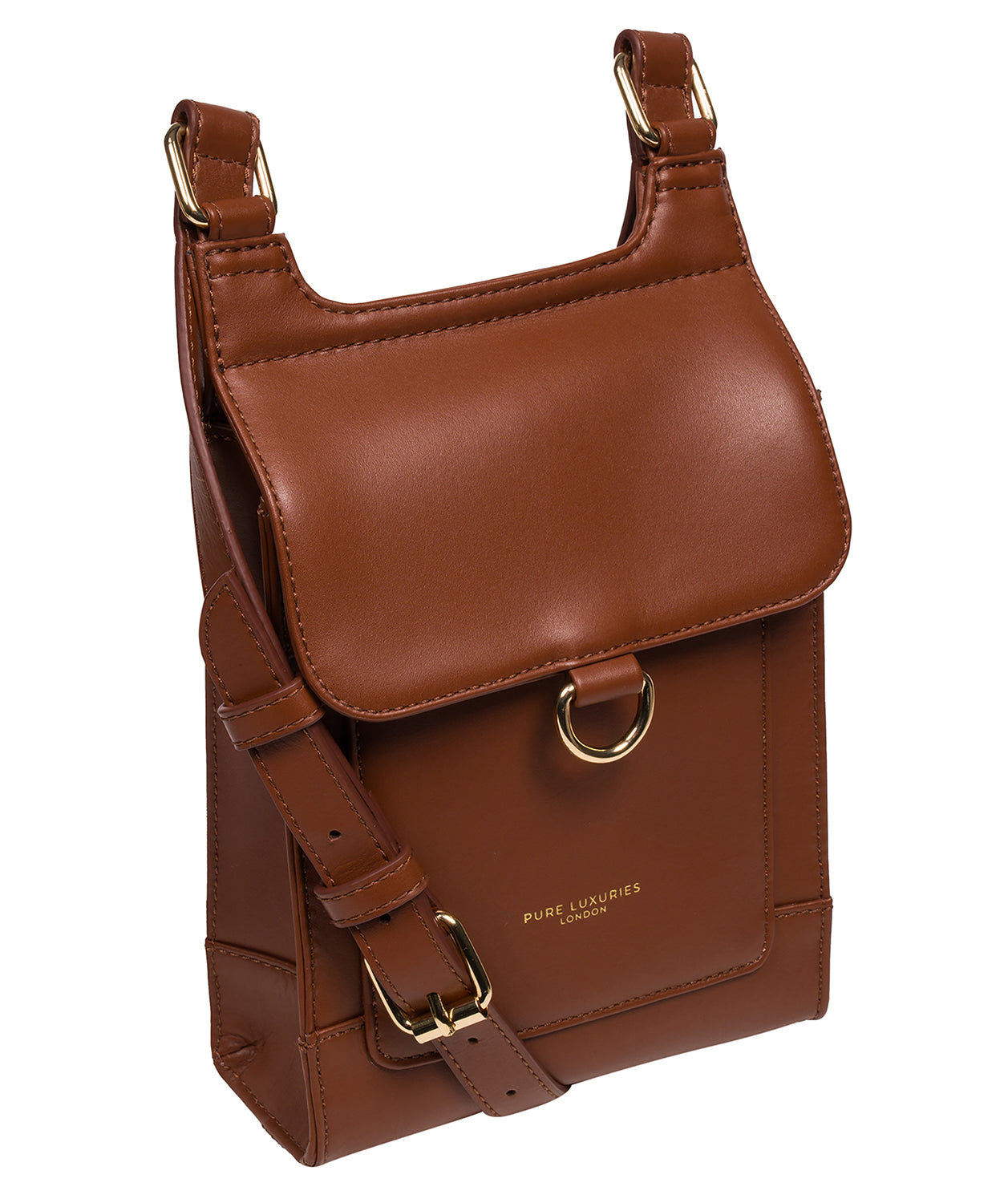 'Erma' Caramel Leather Cross Body Bag