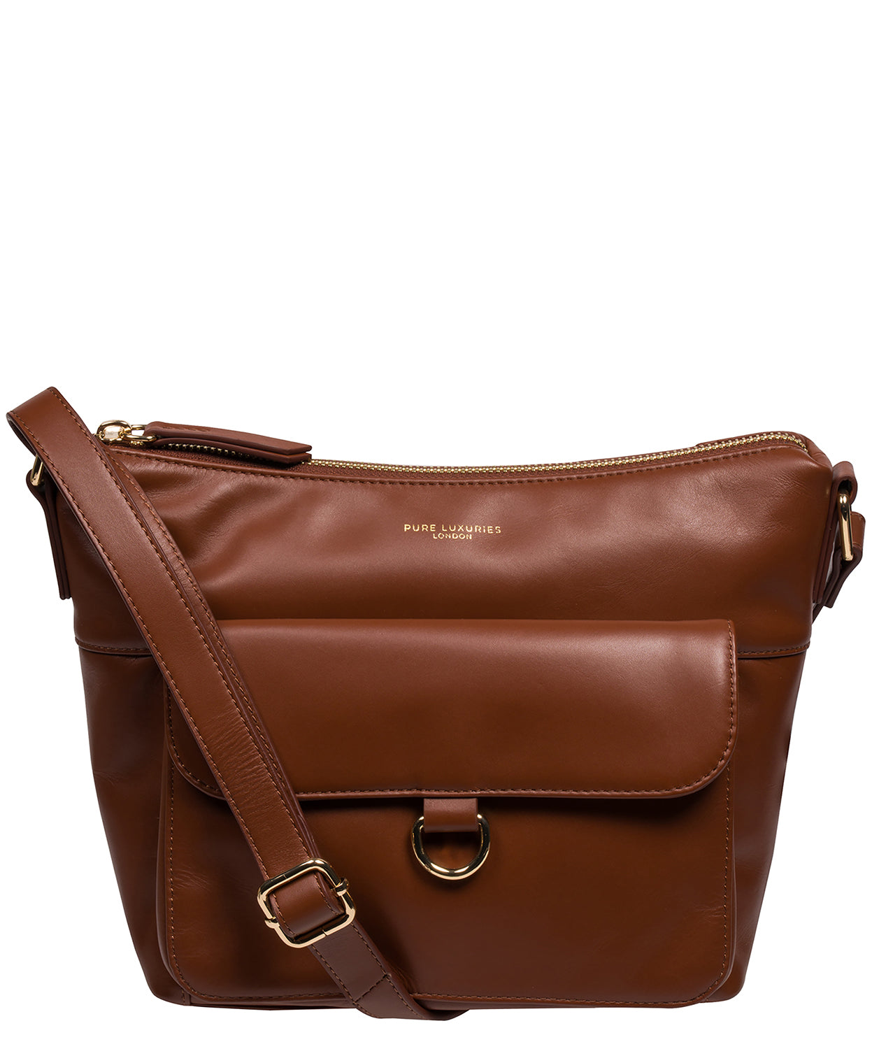 'Laura' Caramel Leather Cross Body Bag