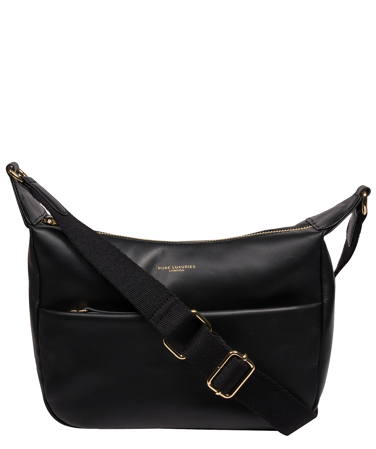 'Leonara' Black Leather Cross Body Bag