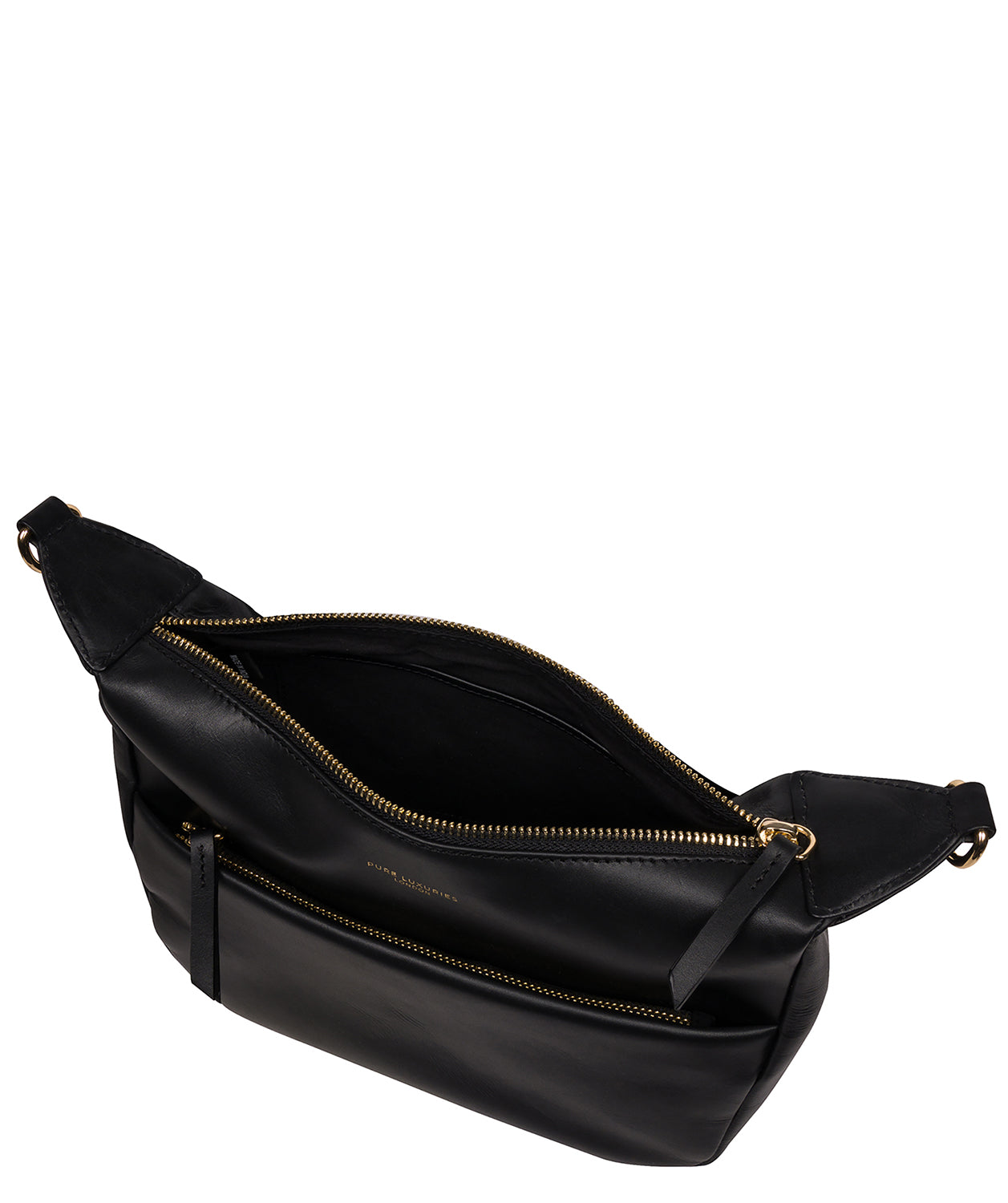 'Leonara' Black Leather Cross Body Bag