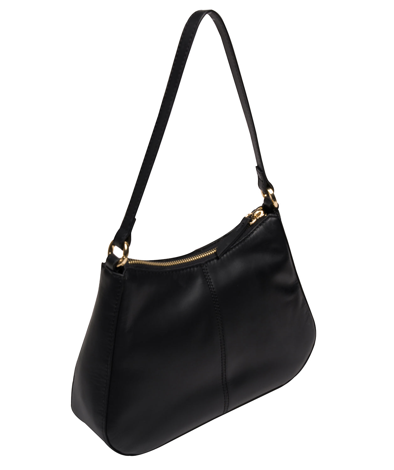 'Mable' Black Leather Evening Bag