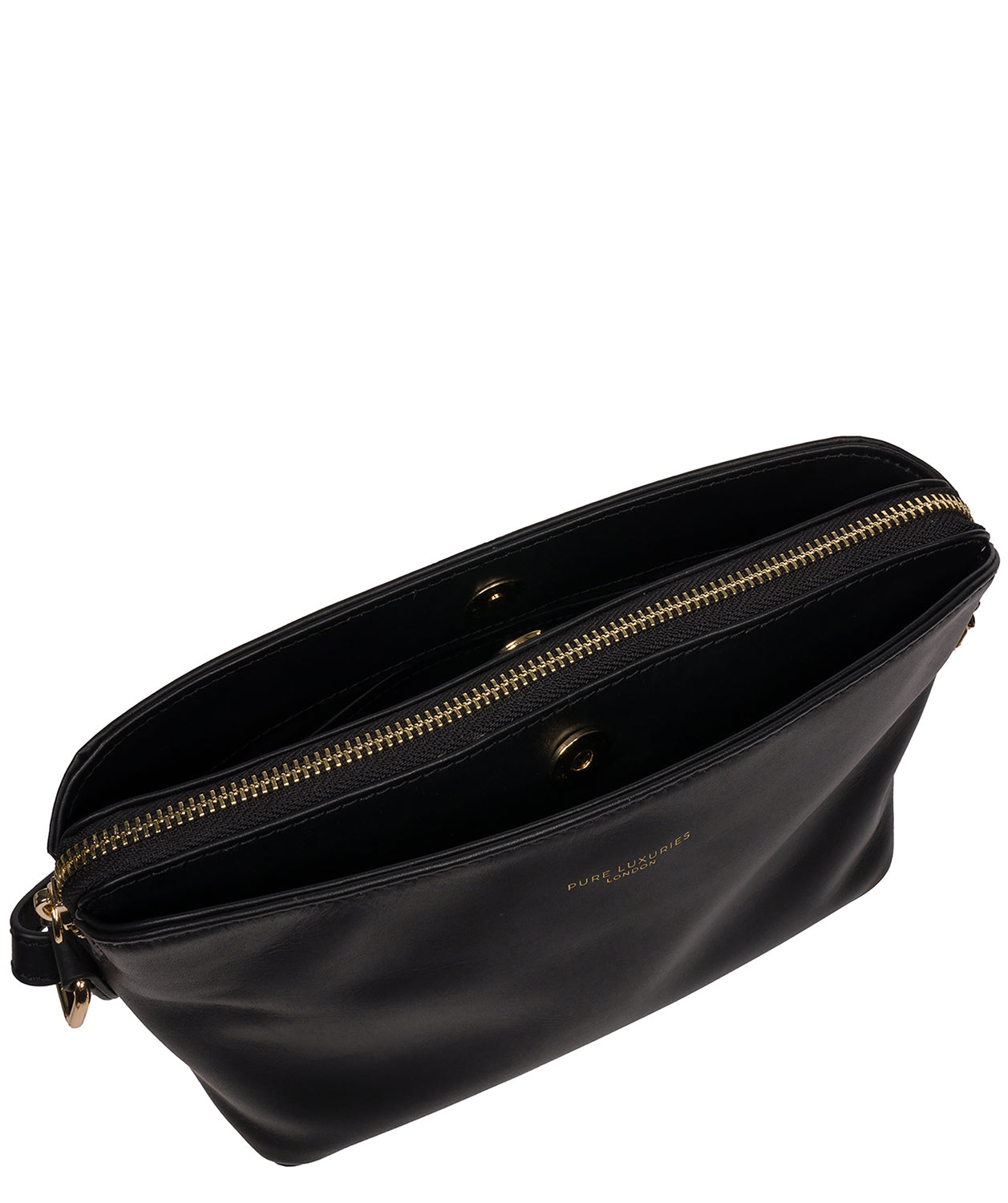 'Natalie' Black Leather Cross Body Bag