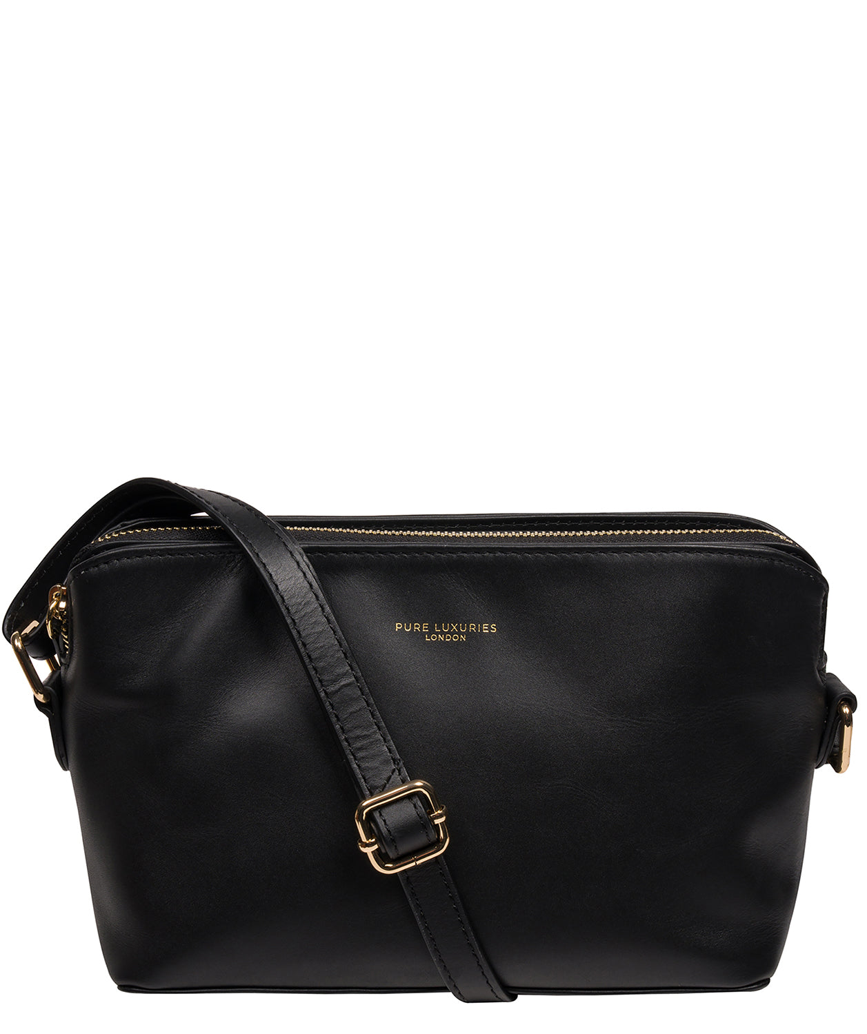 'Natalie' Black Leather Cross Body Bag