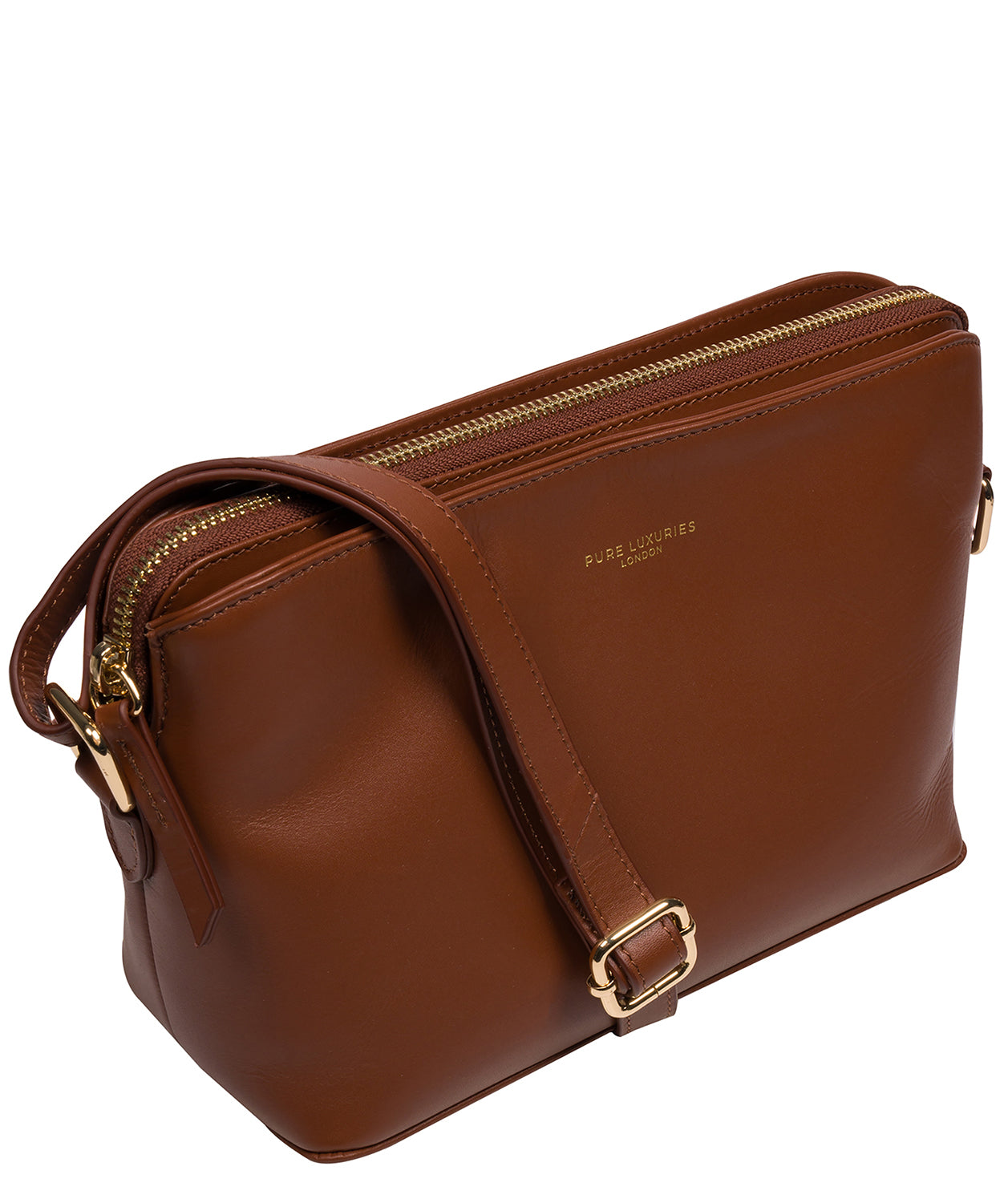 'Natalie' Caramel Leather Cross Body Bag