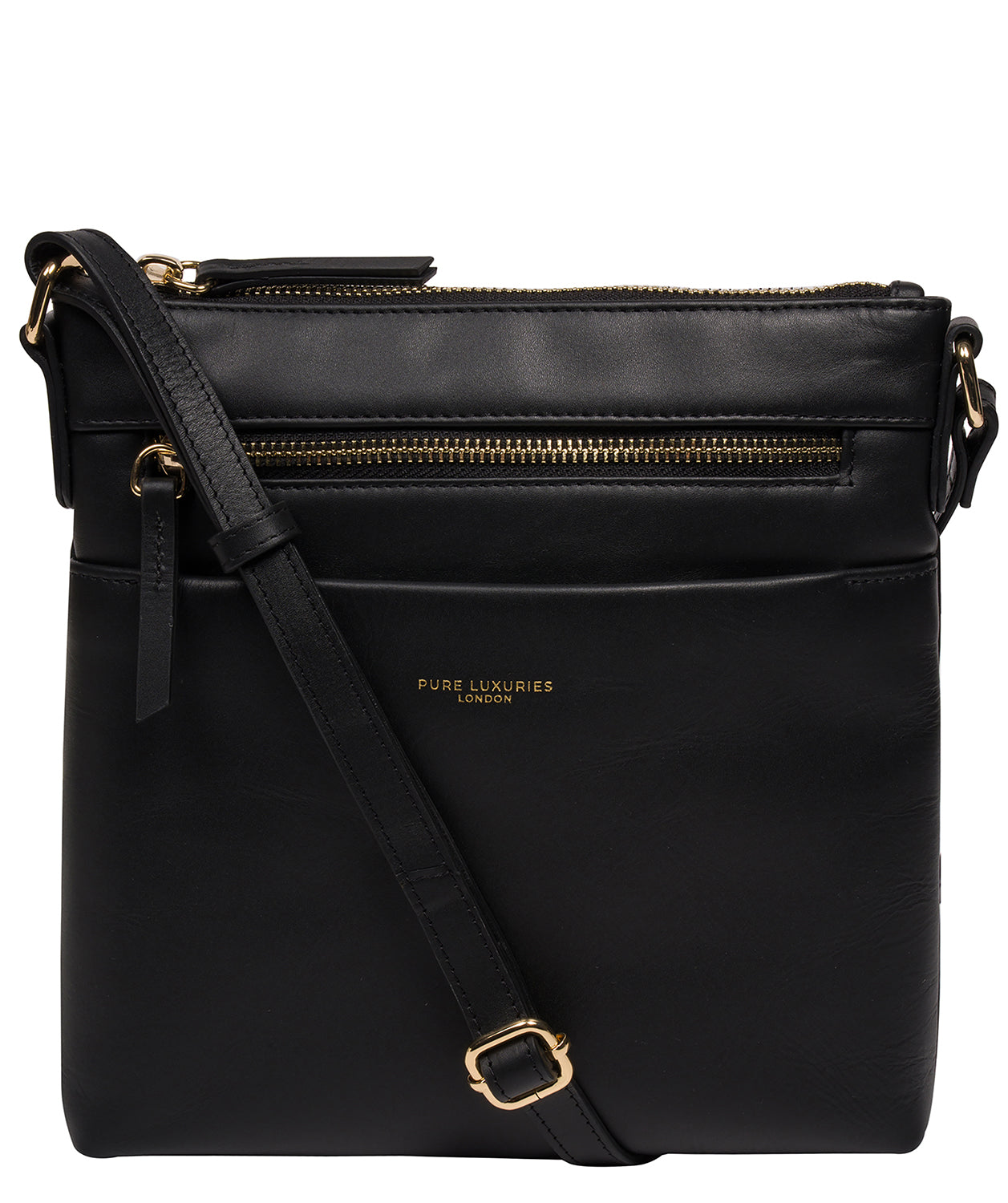 'Brooke' Black Leather Cross Body Bag