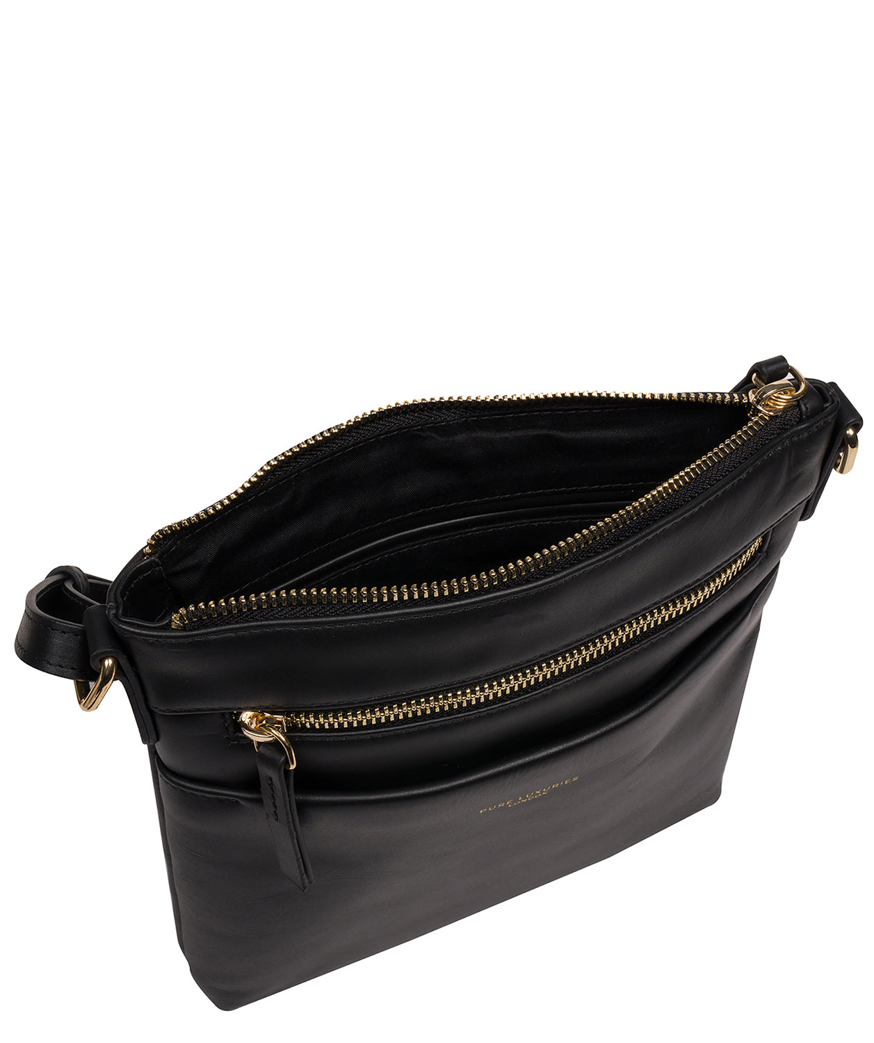 'Brooke' Black Leather Cross Body Bag