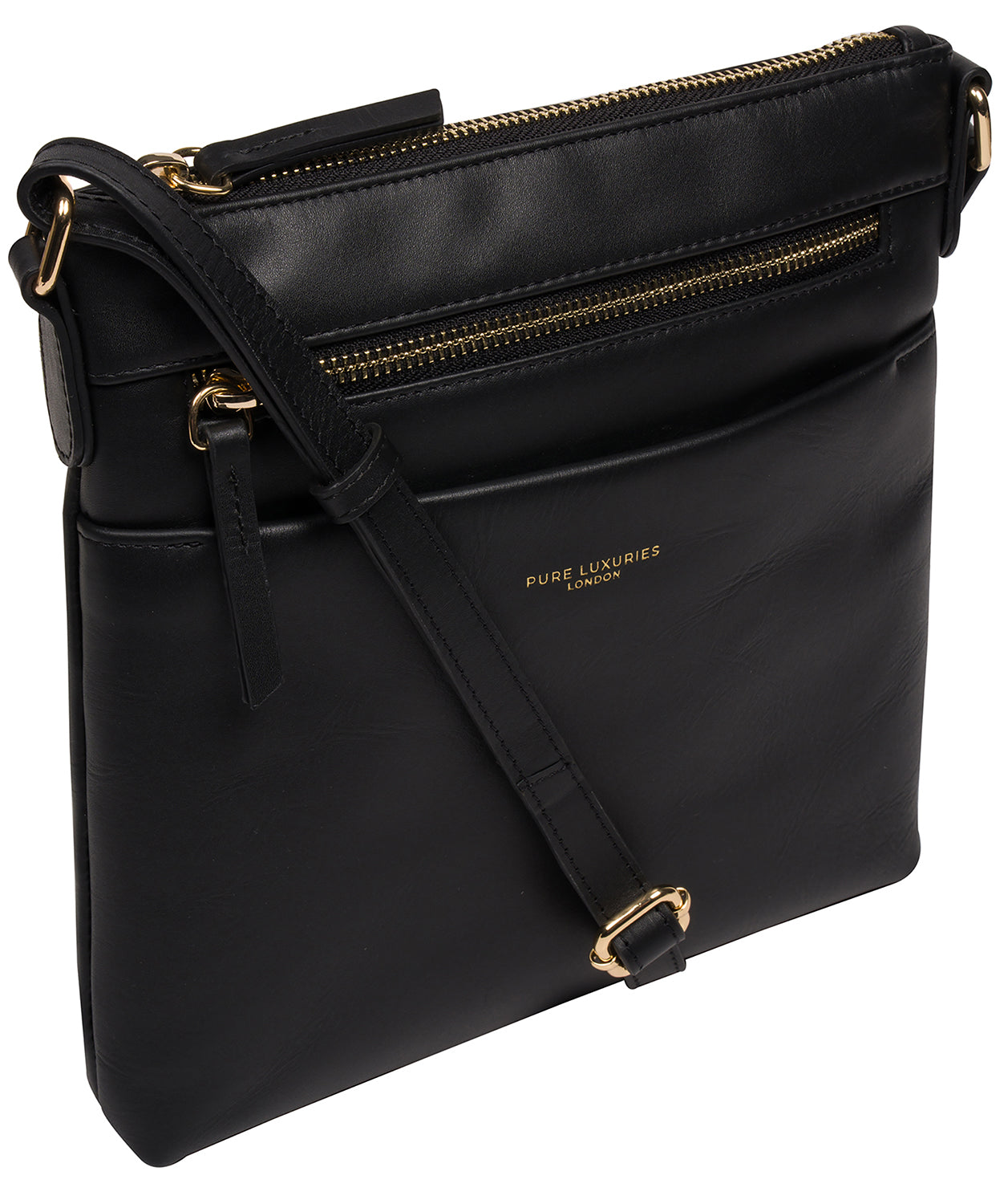 'Brooke' Black Leather Cross Body Bag