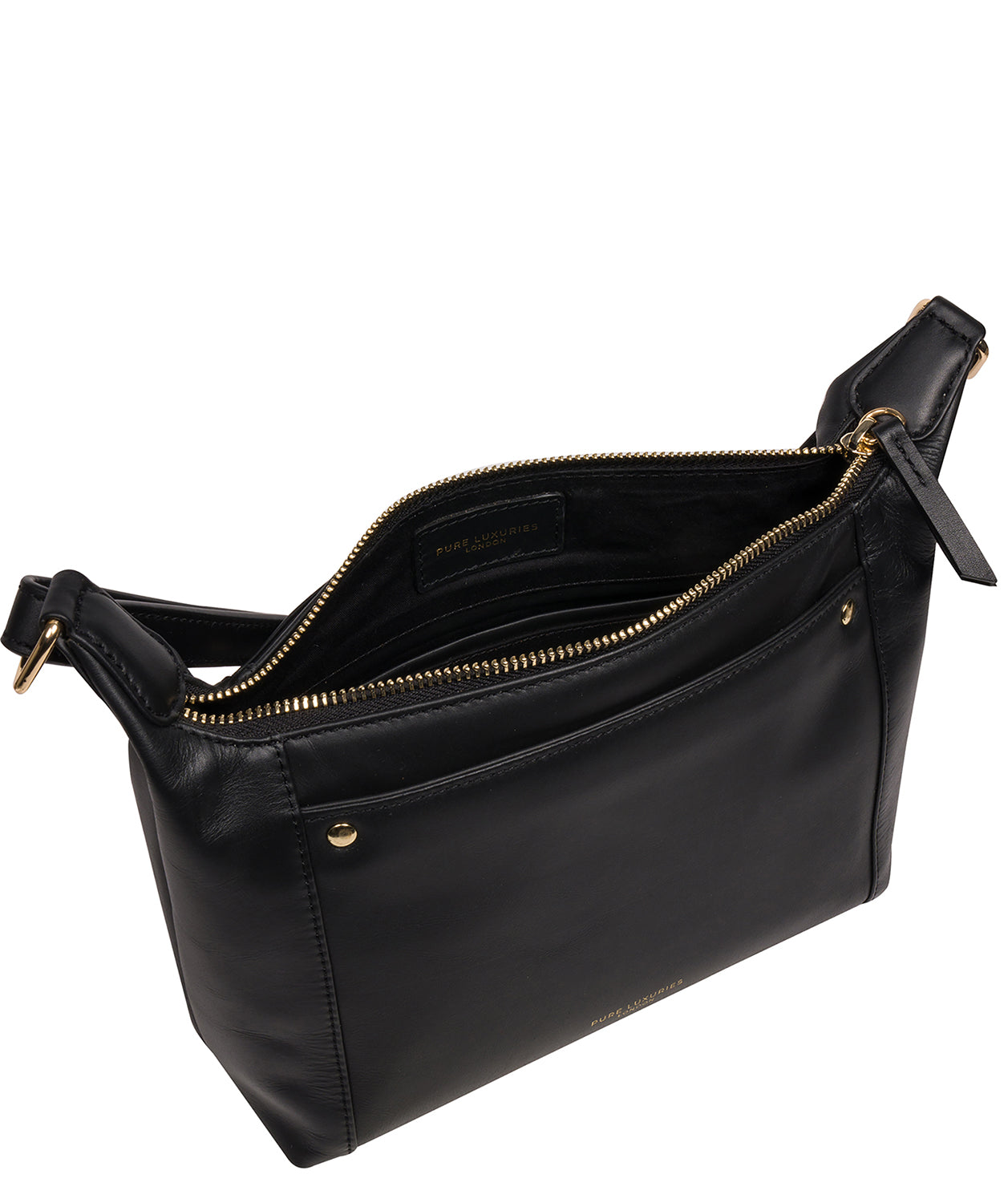 'Sofia' Black Leather Cross Body Bag