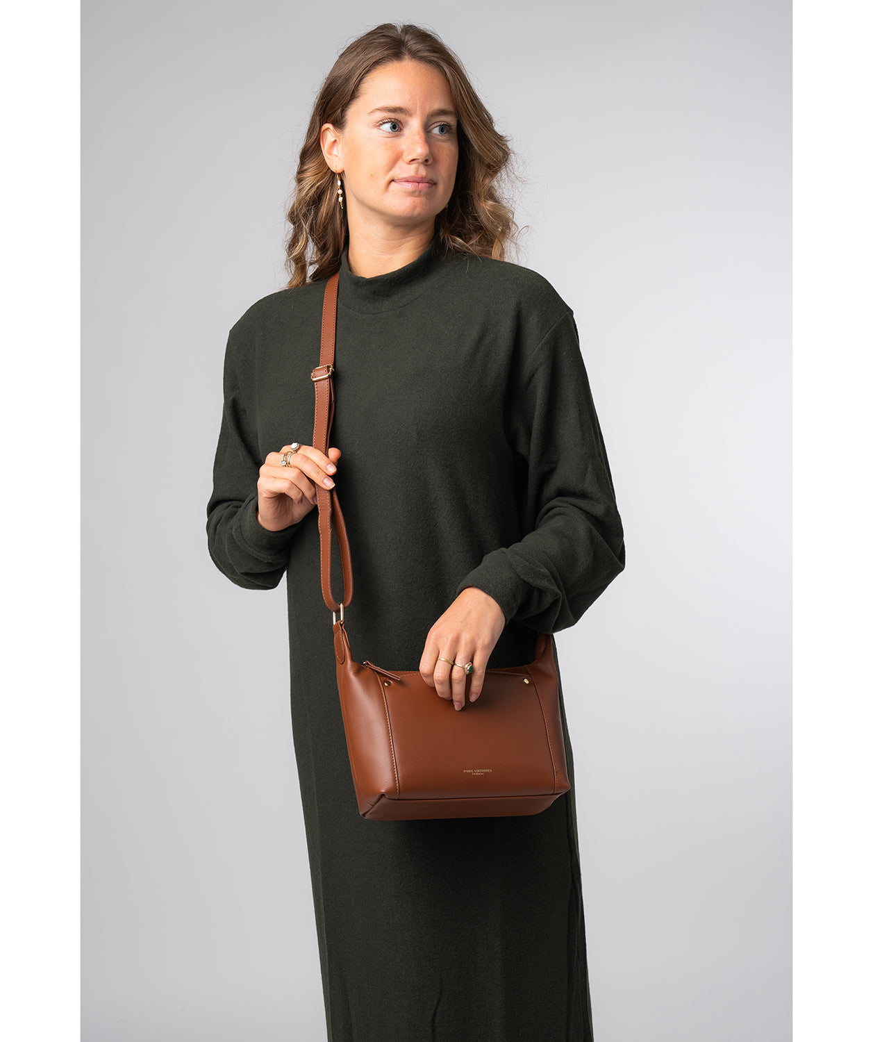 'Sofia' Caramel Leather Cross Body Bag