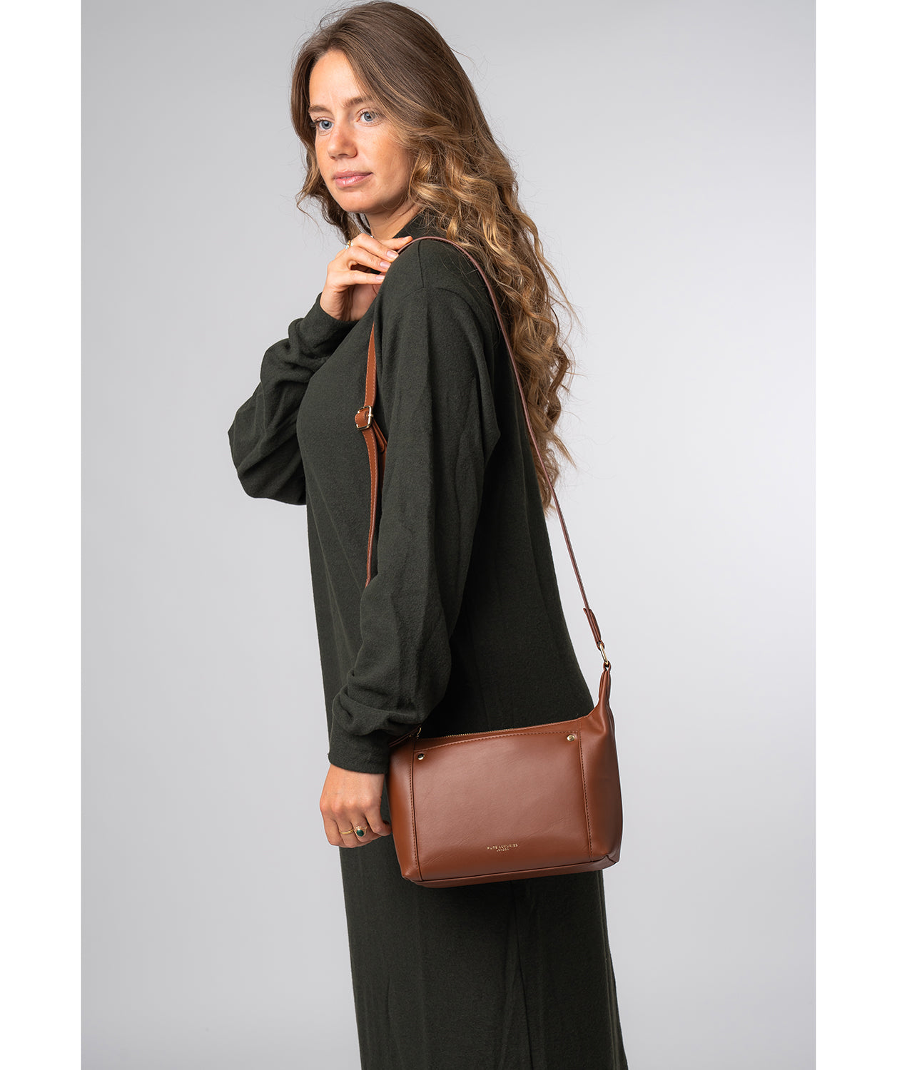 'Sofia' Caramel Leather Cross Body Bag