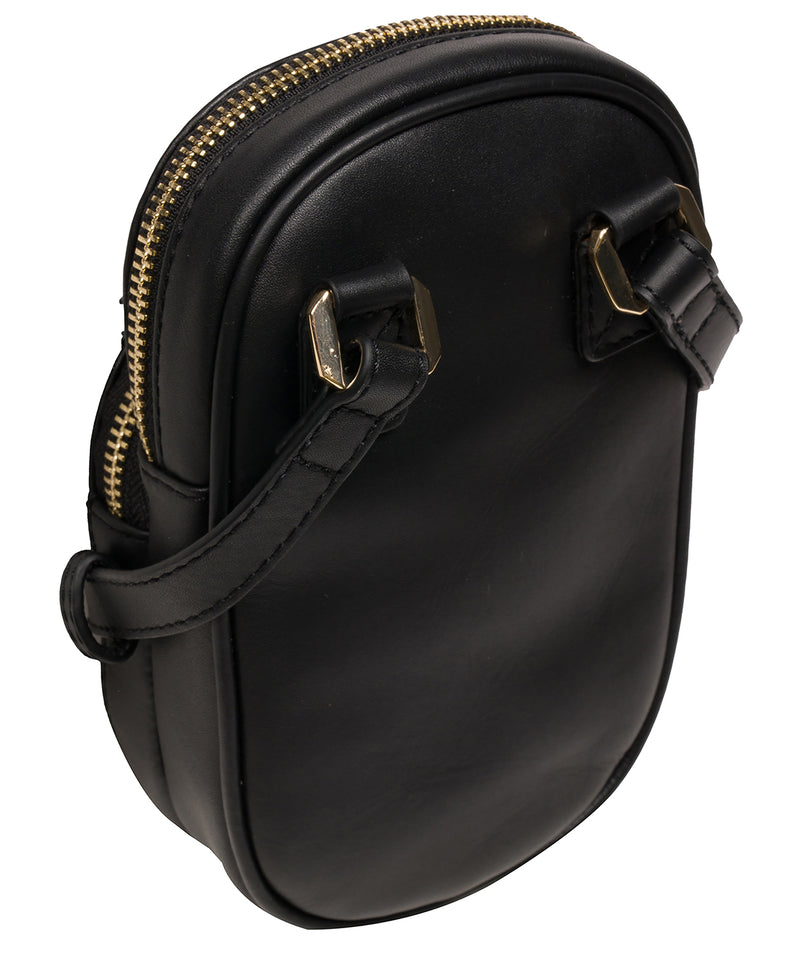 'Luna' Black Leather Cross Body Phone Bag