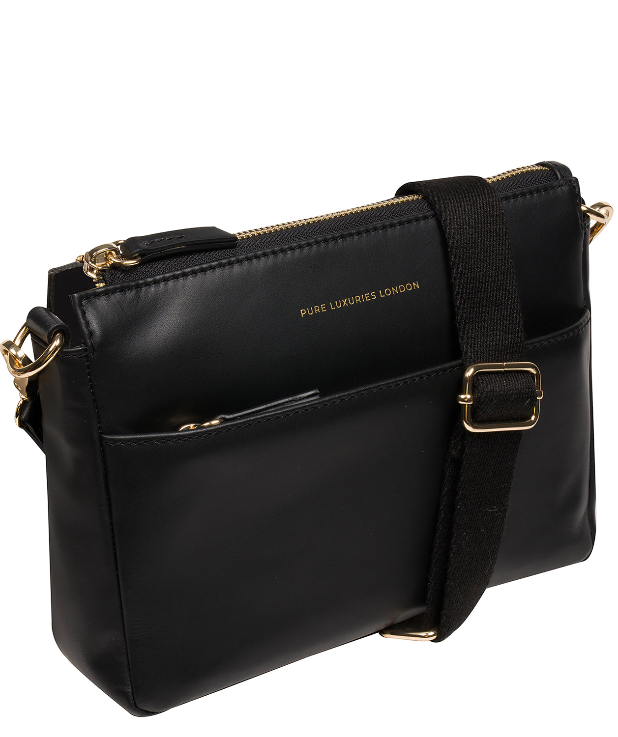 'Kerry' Black Leather Cross Body Bag