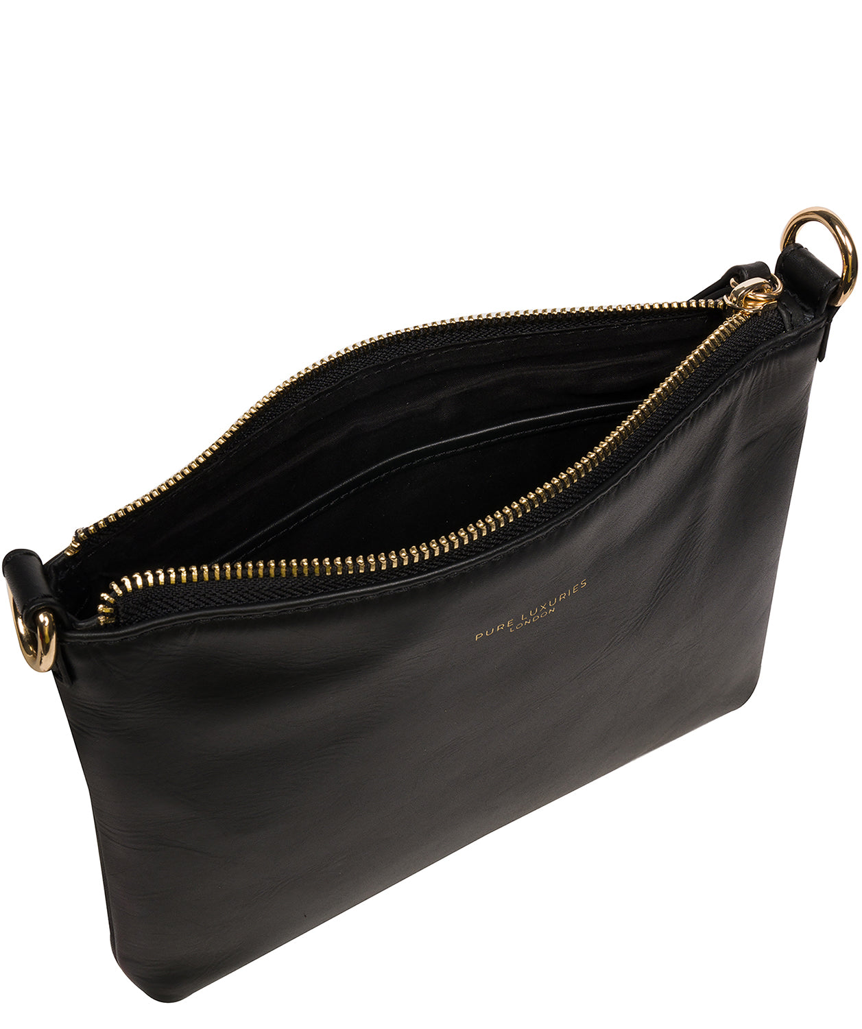 'Maria' Black Leather Cross Body Bag