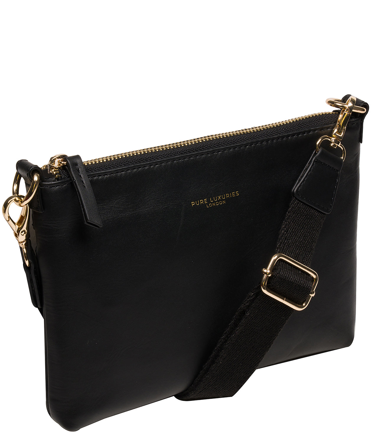 'Maria' Black Leather Cross Body Bag