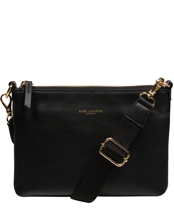 'Maria' Black Leather Cross Body Bag