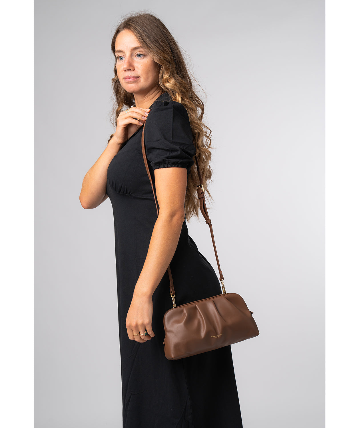 'Kimberly' Chestnut Leather Cross Body & Clutch Bag