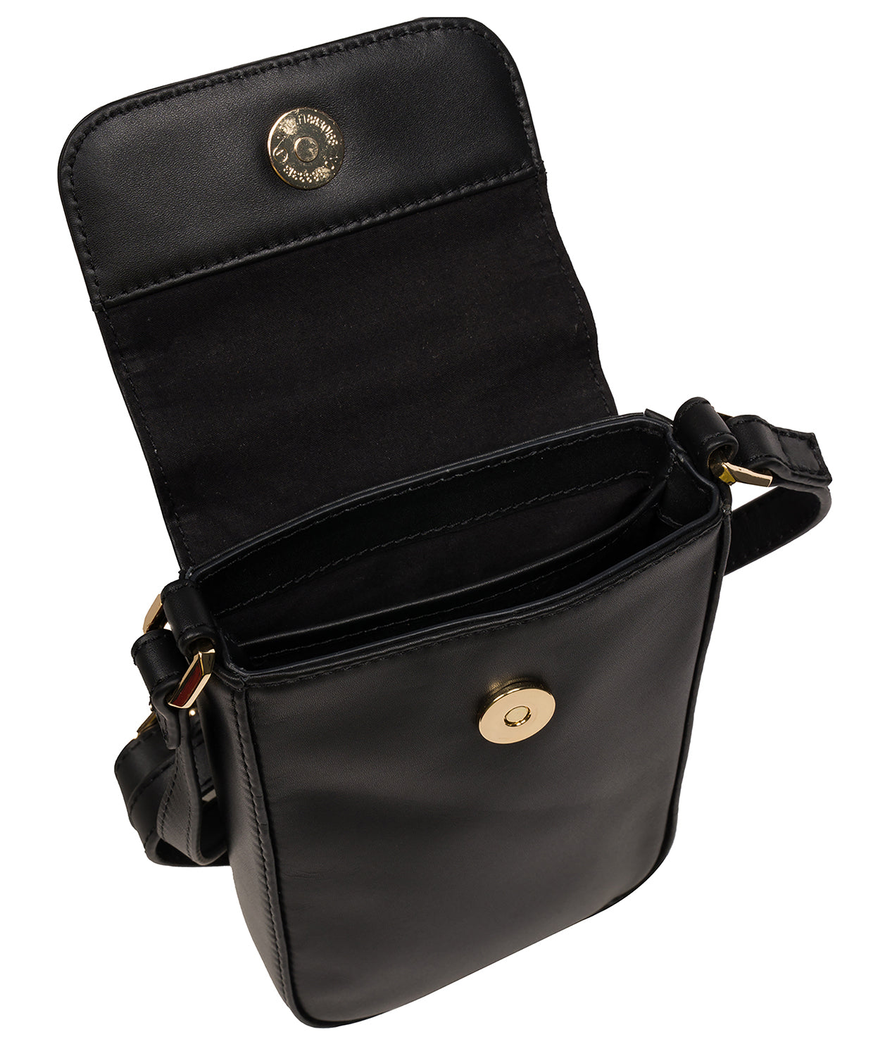 'Alexis' Black Leather Cross Body Phone Bag