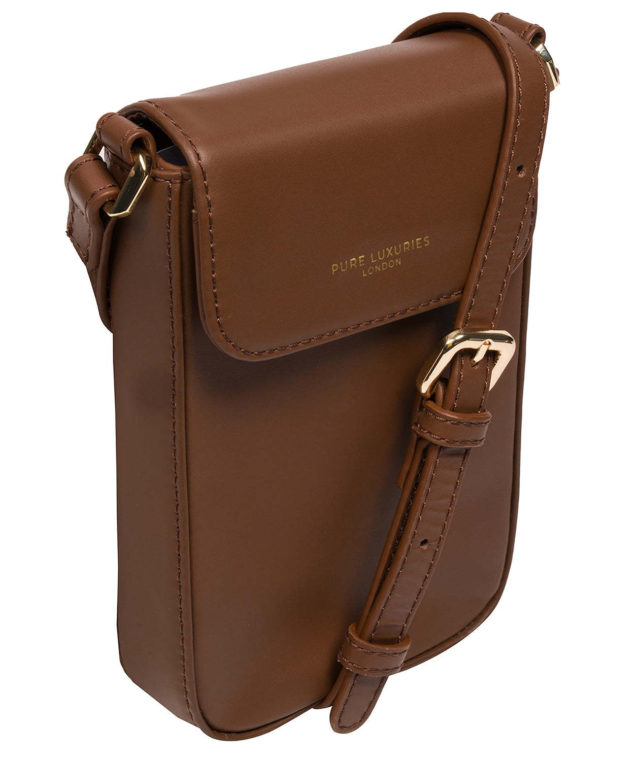 'Alexis' Chestnut Leather Cross Body Phone Bag