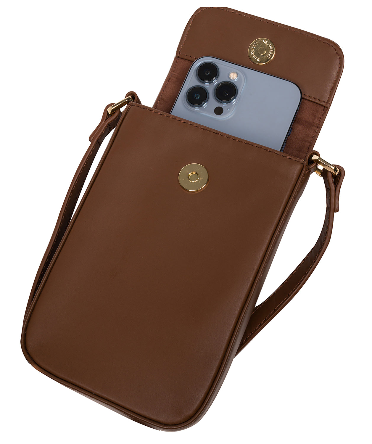 'Alexis' Chestnut Leather Cross Body Phone Bag