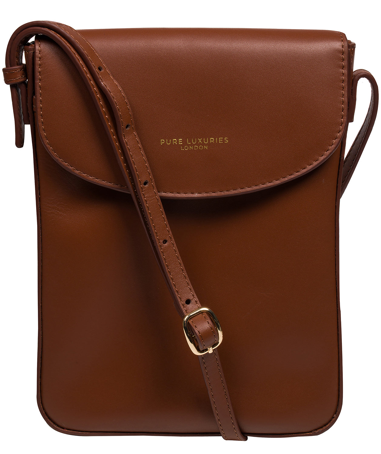 'Lyra' Caramel Leather Cross Body Phone Bag