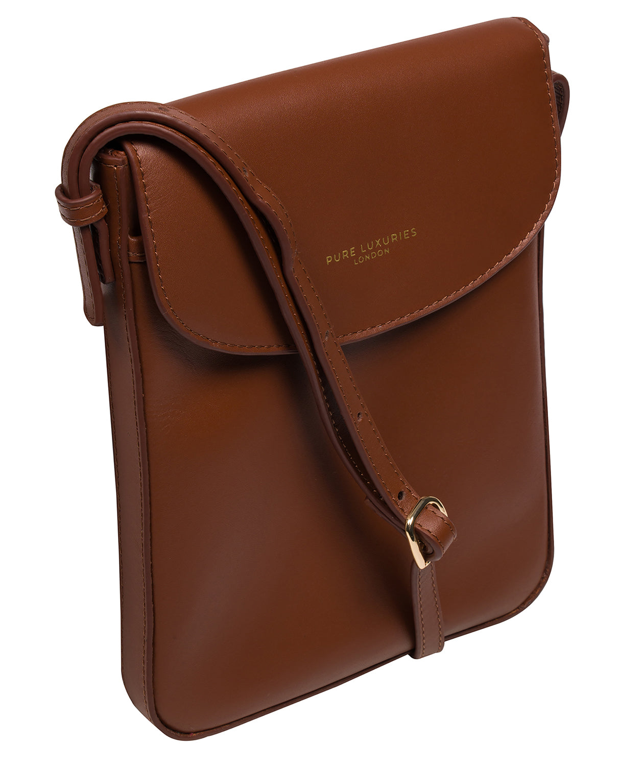 'Lyra' Caramel Leather Cross Body Phone Bag