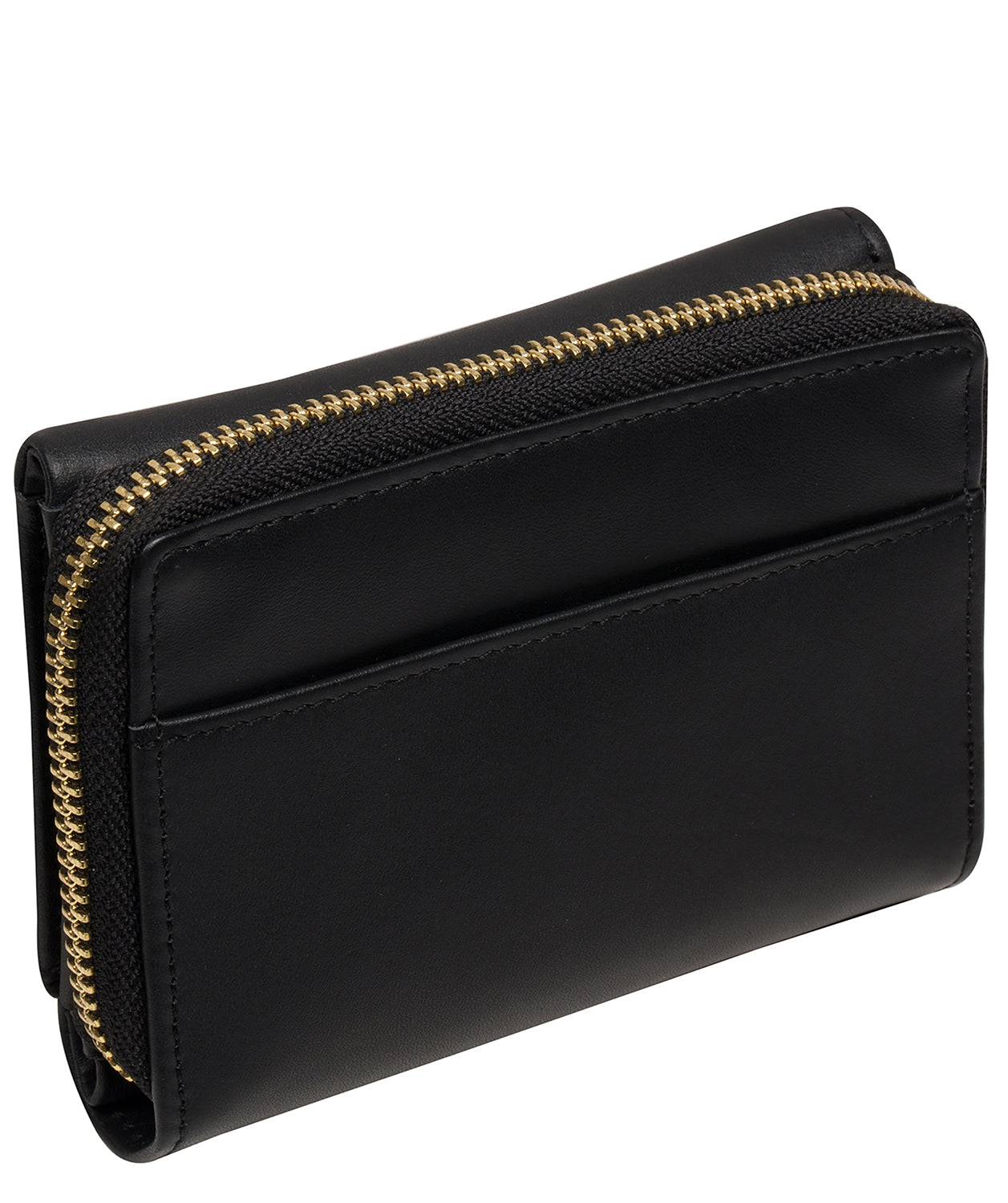 'Libby' Black Leather Tri-Fold Purse