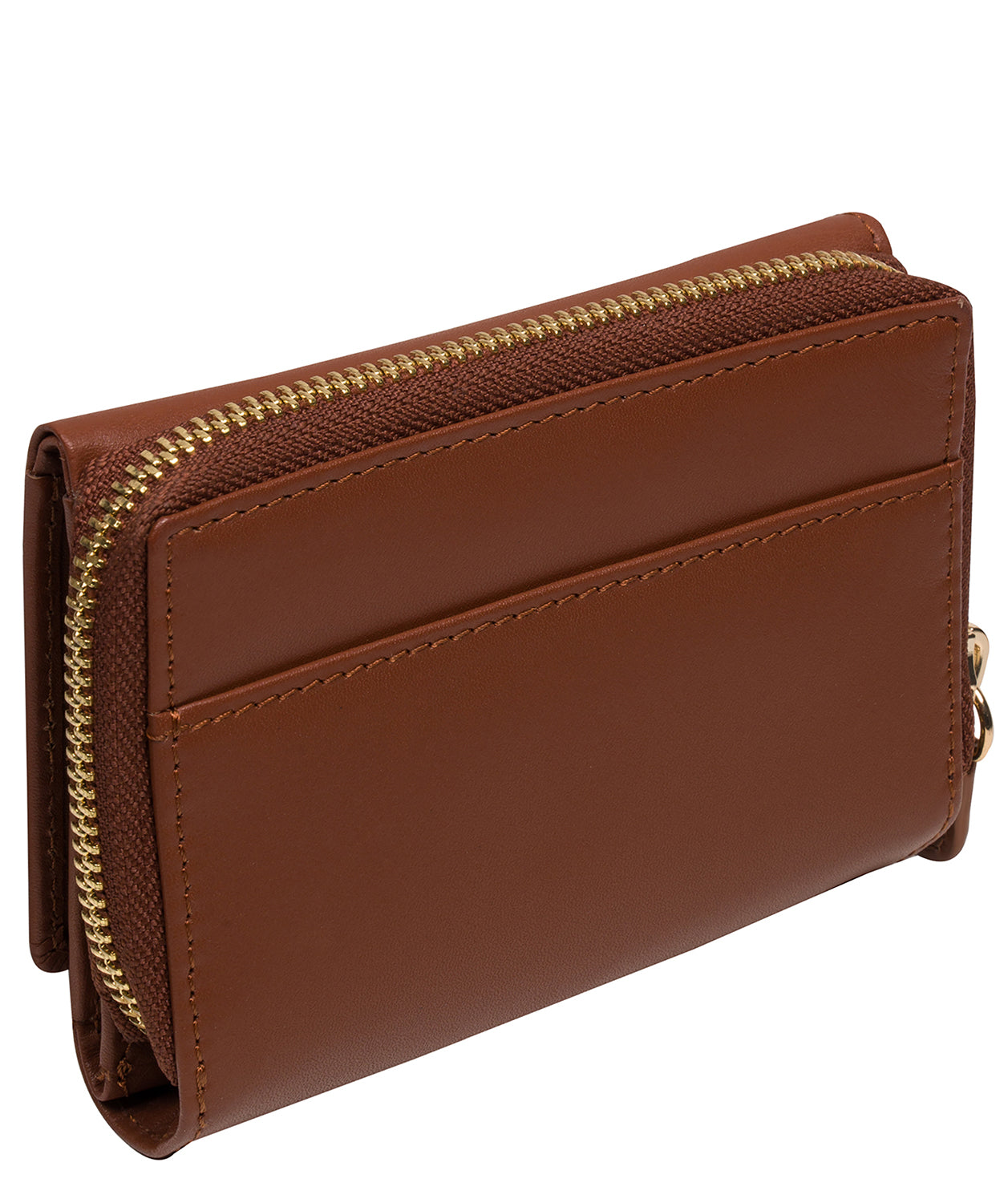 'Libby' Caramel Leather Tri-Fold Purse