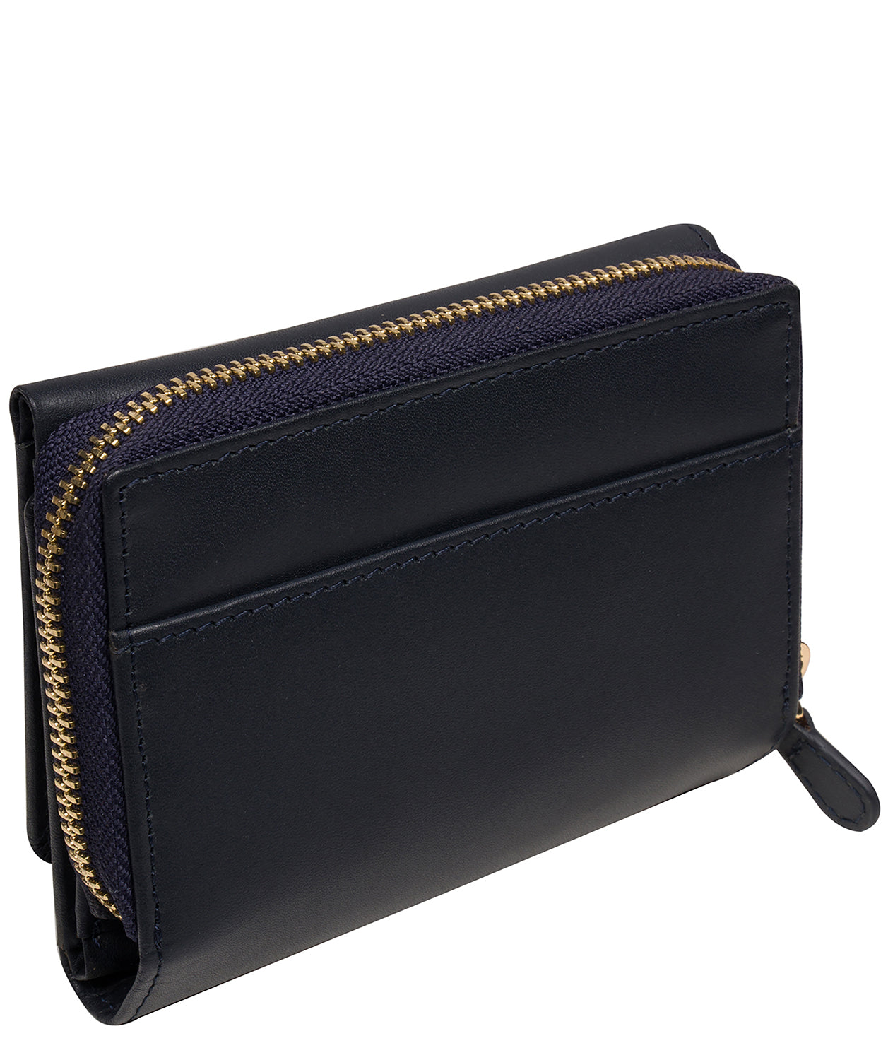 'Libby' Dark Navy Leather Tri-Fold Purse