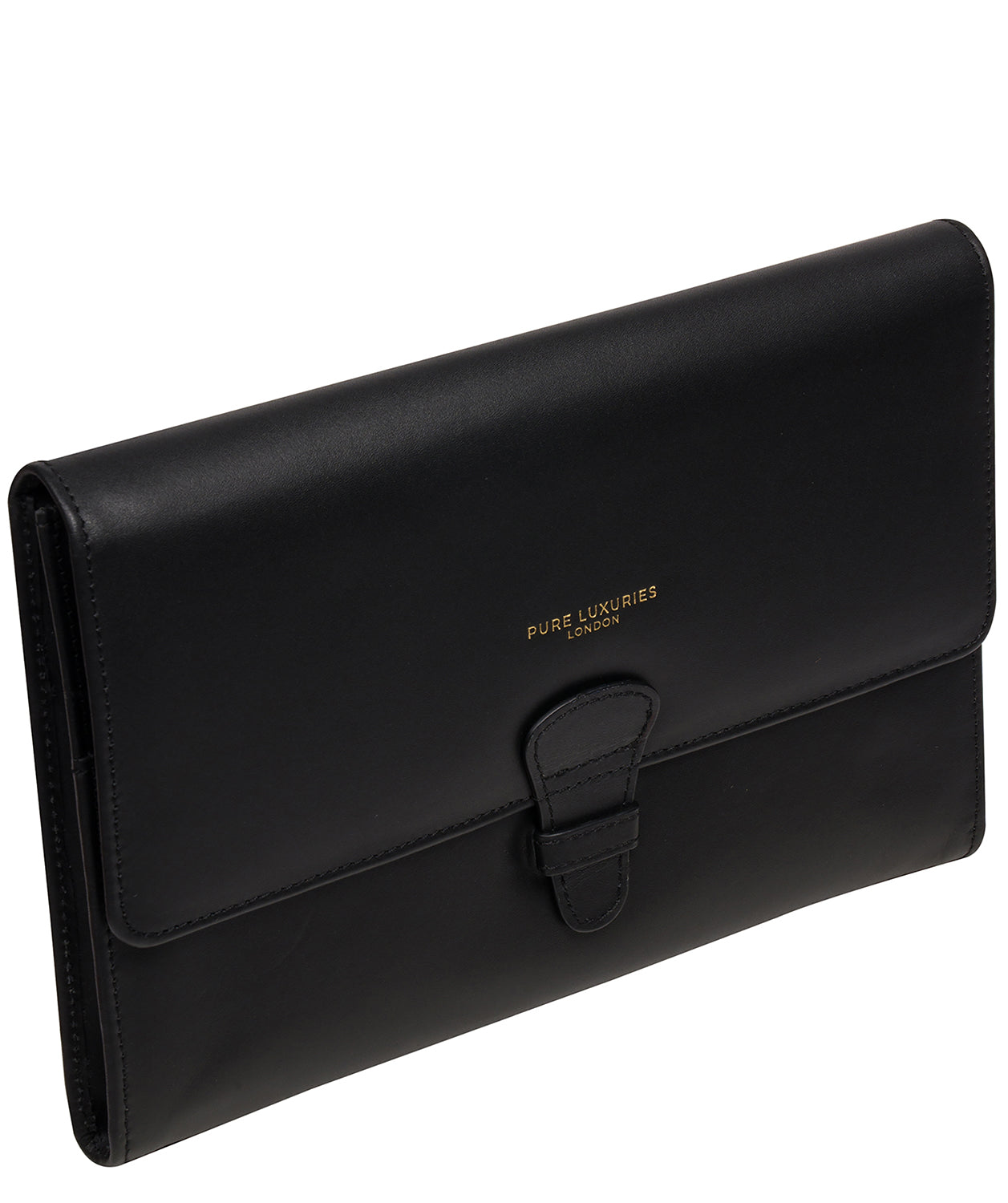 'Ellen' Black Leather Travel Wallet