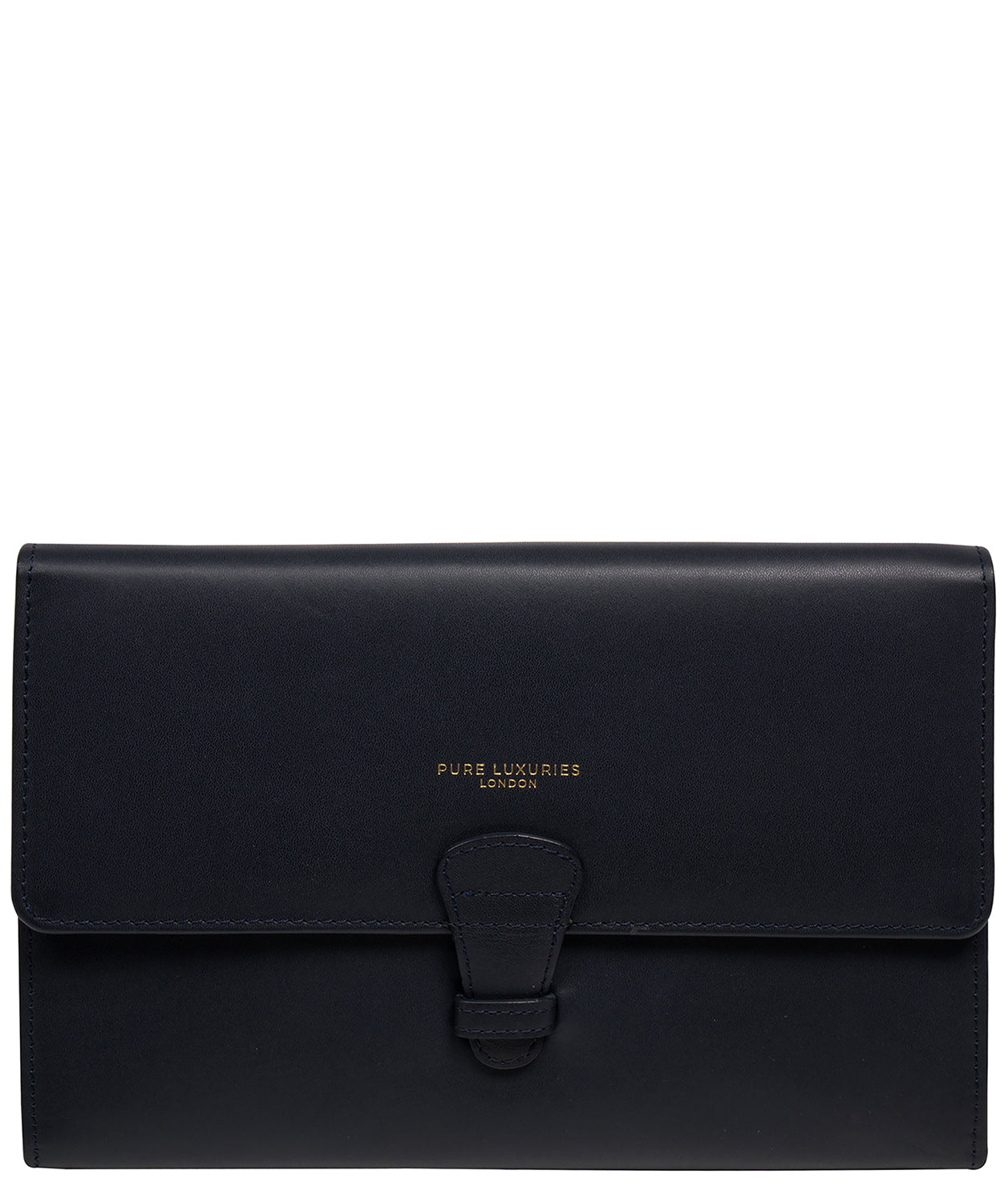 'Ellen' Dark Navy Leather Travel Wallet