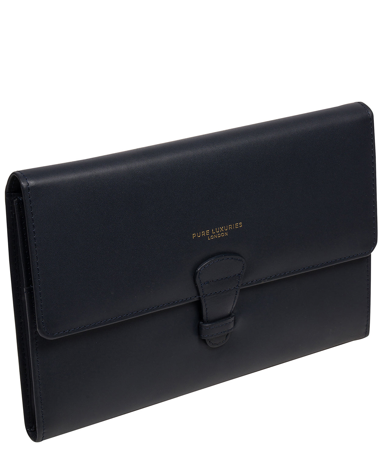 'Ellen' Dark Navy Leather Travel Wallet