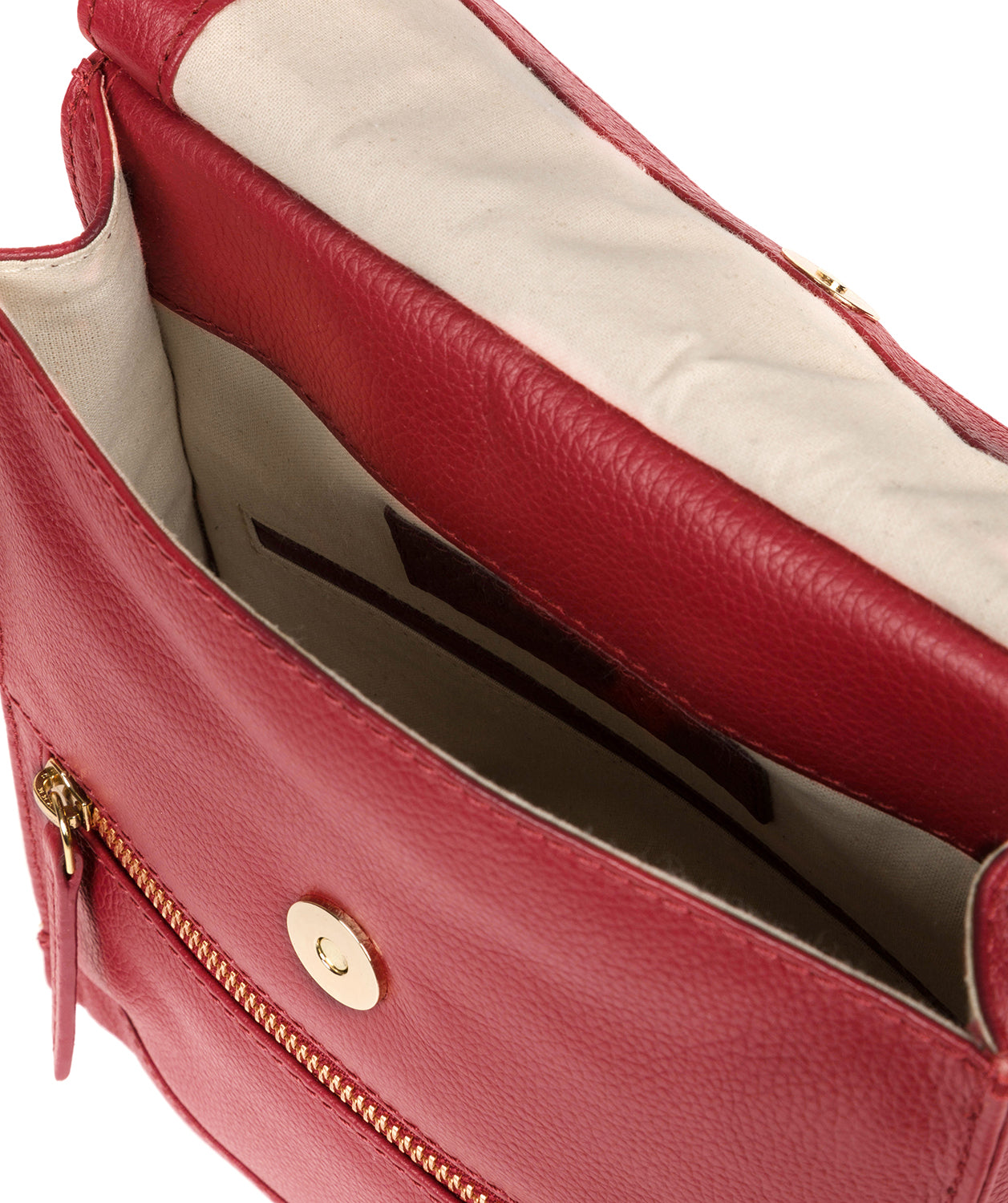 'Kempston' Deep Red Leather Cross Body Bag