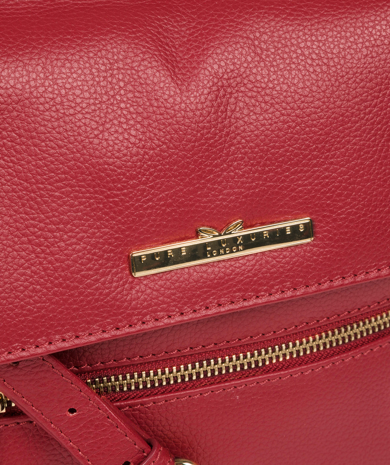 'Kempston' Deep Red Leather Cross Body Bag