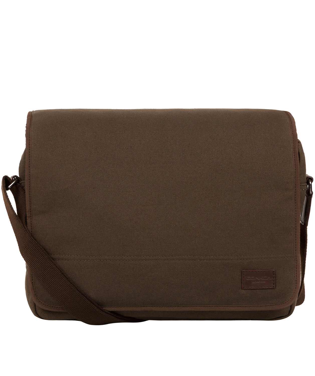 'Balham' Khaki Canvas & Leather Messenger Bag