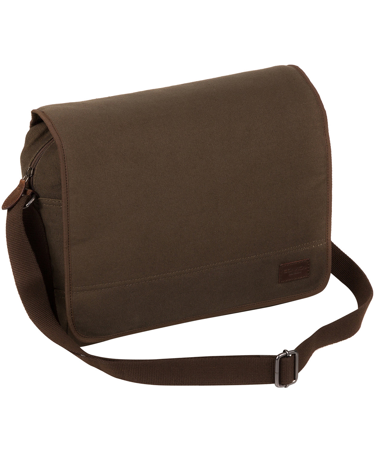 'Balham' Khaki Canvas & Leather Messenger Bag