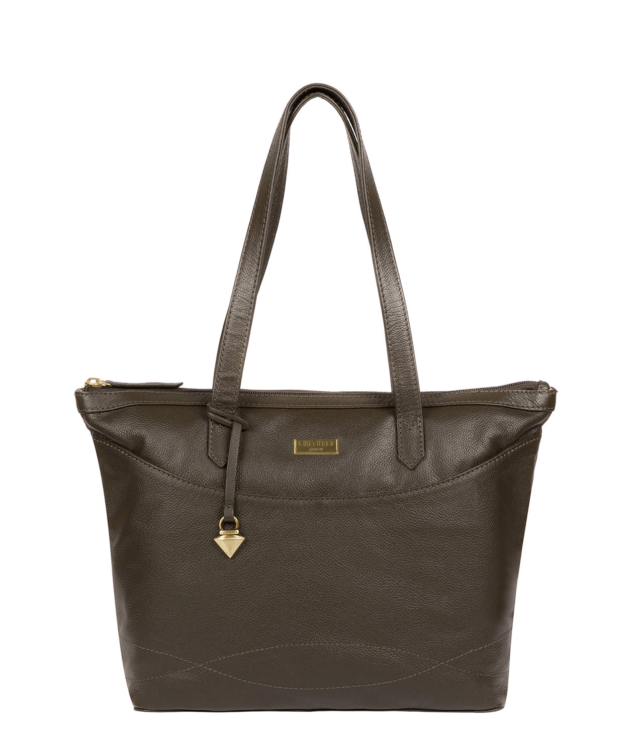 'Oriana' Olive Leather Tote Bag