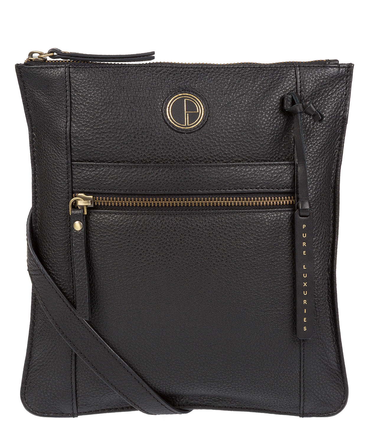 'Topaz' Black Leather Cross Body Bag