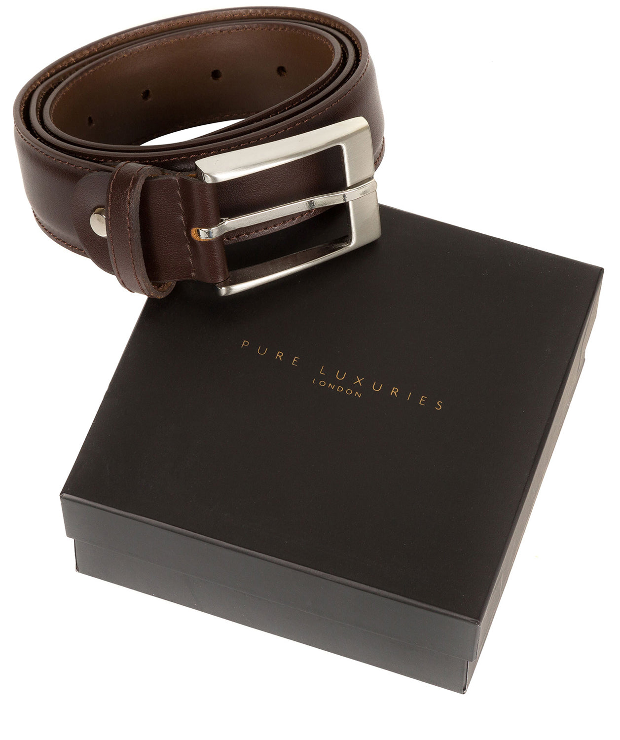 Dark Brown Pure Luxuries Leather Men's Belt