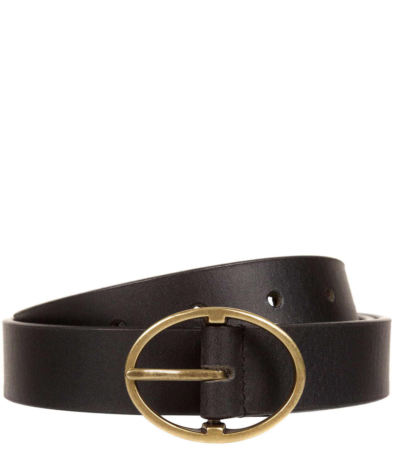 Black Fine Leather Ladies' Belt