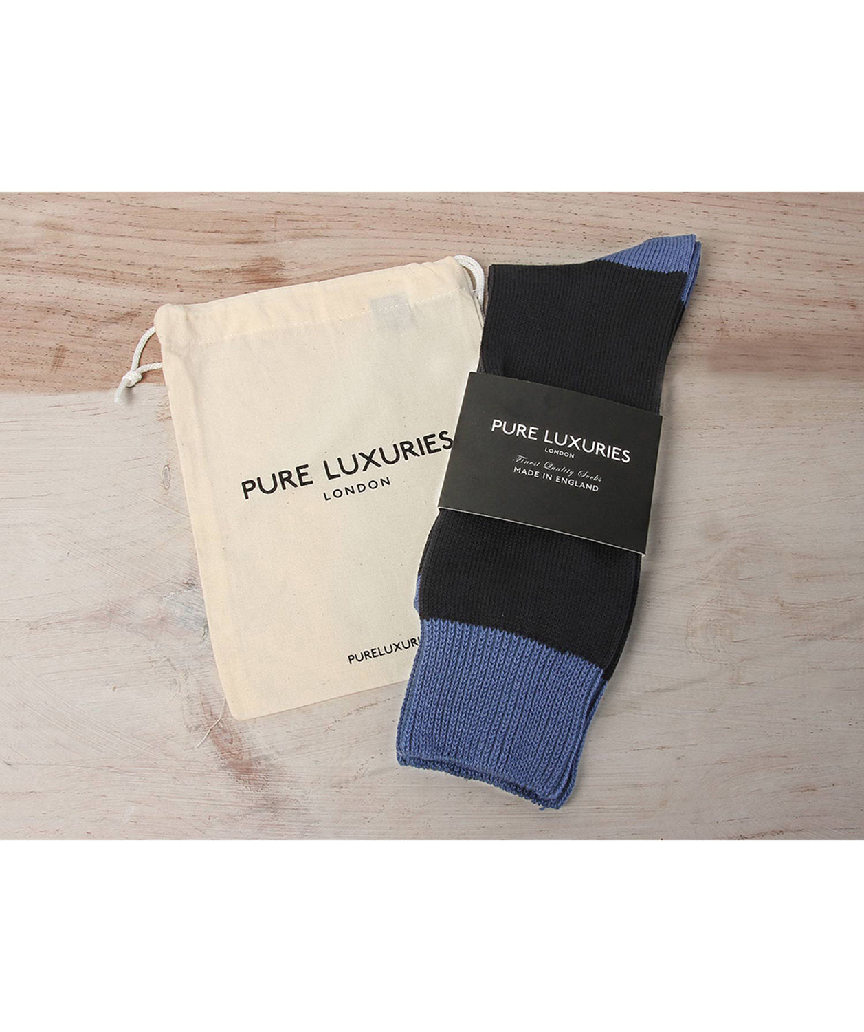 Anthracite & Blue Cotton Socks