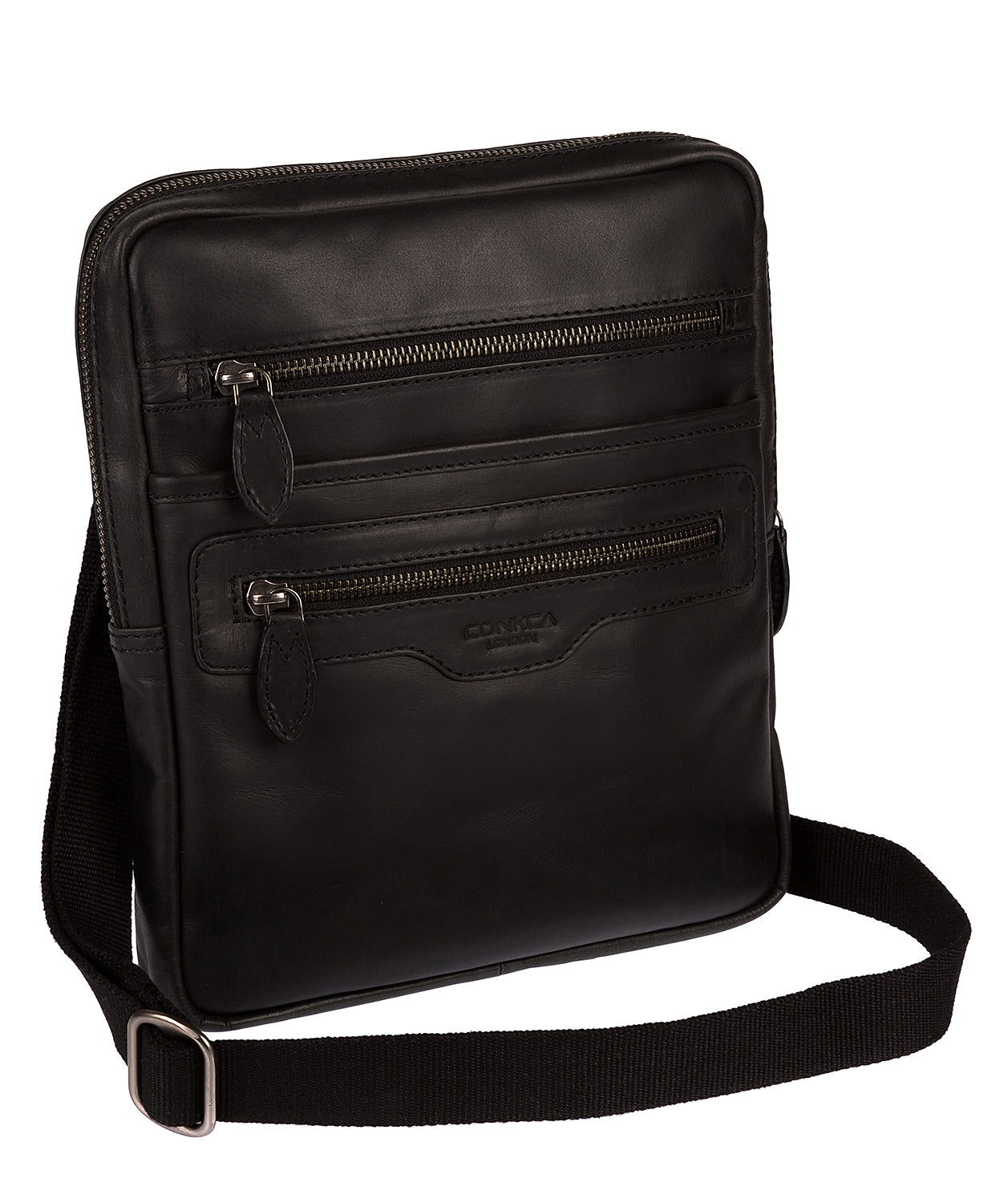 'Hoya' Black Leather Cross Body Bag